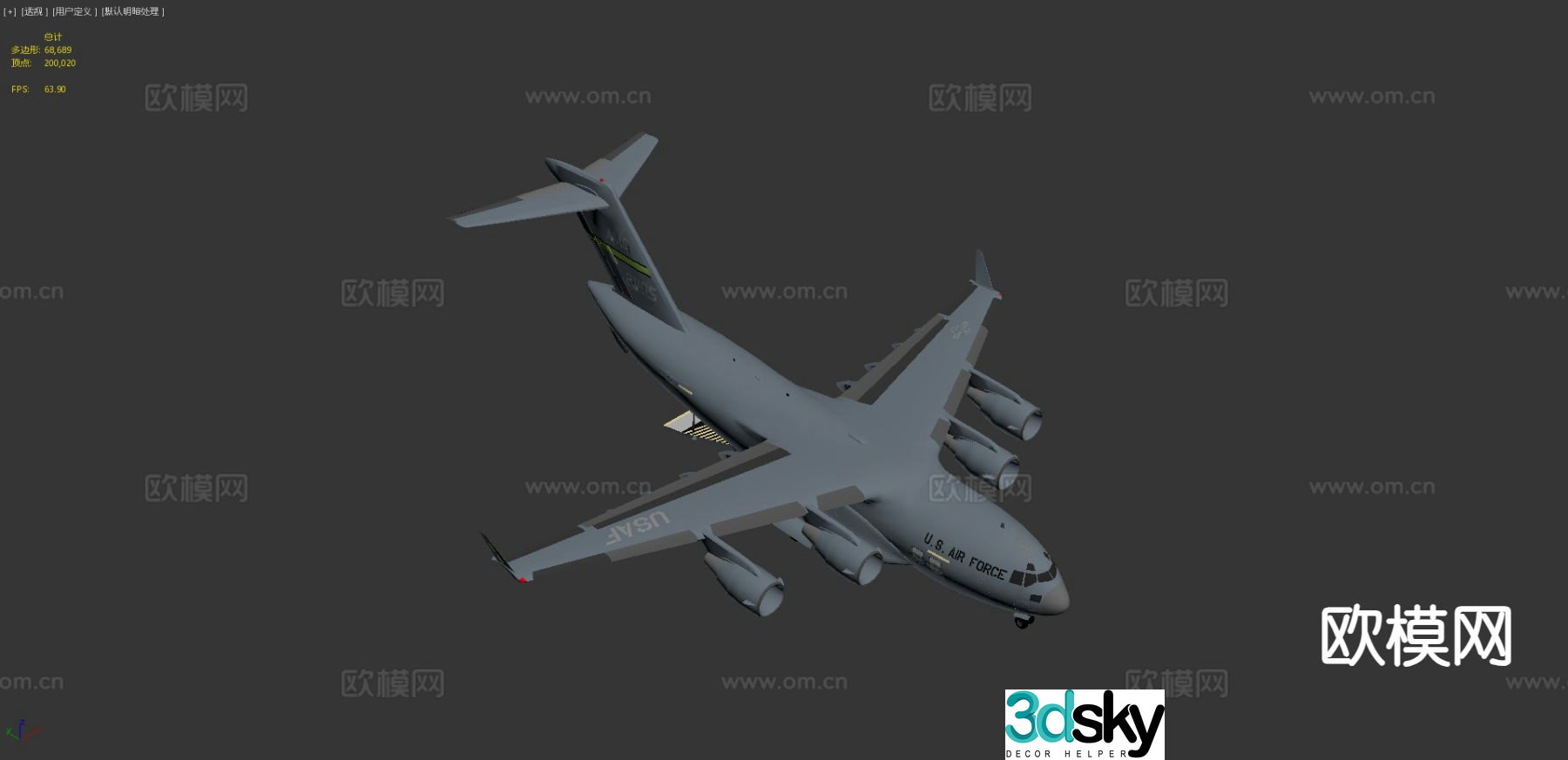 Modern transport aircraft 3d model