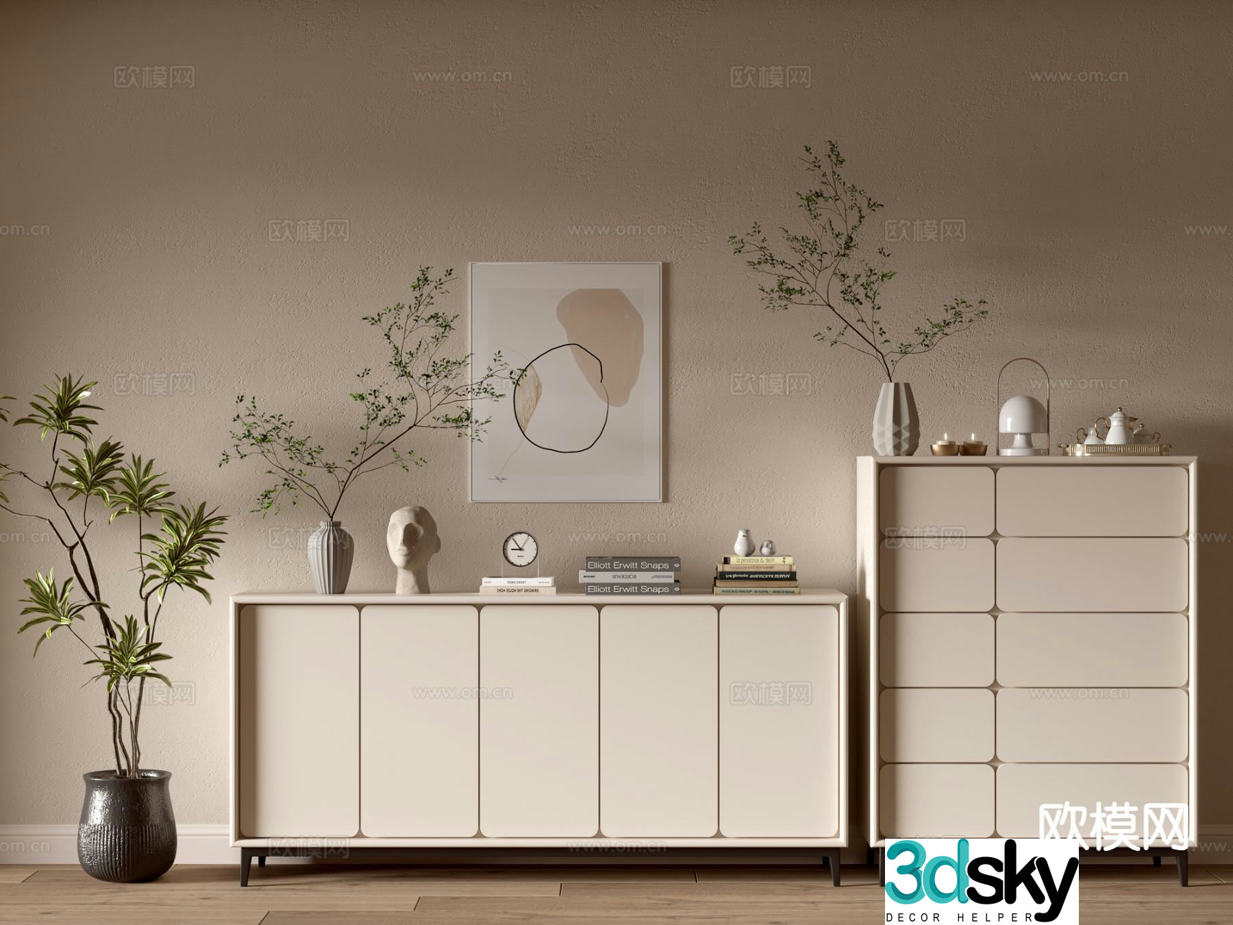 Modern entryway cabinet 3d model
