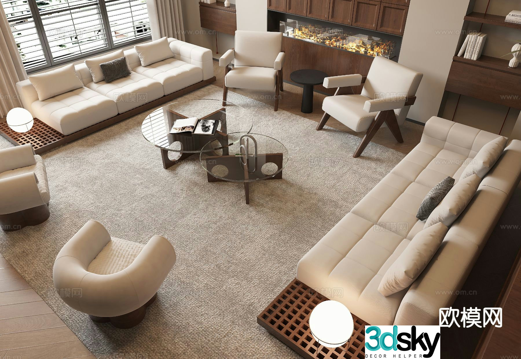 Medieval style modular sofa 3D model