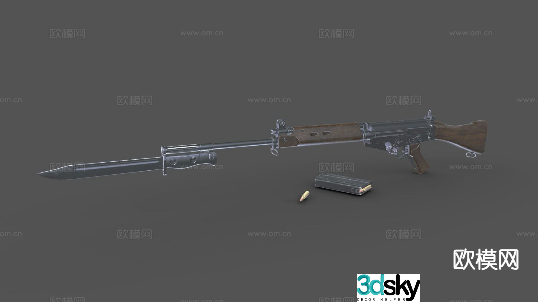 Modern automatic rifle 3d model