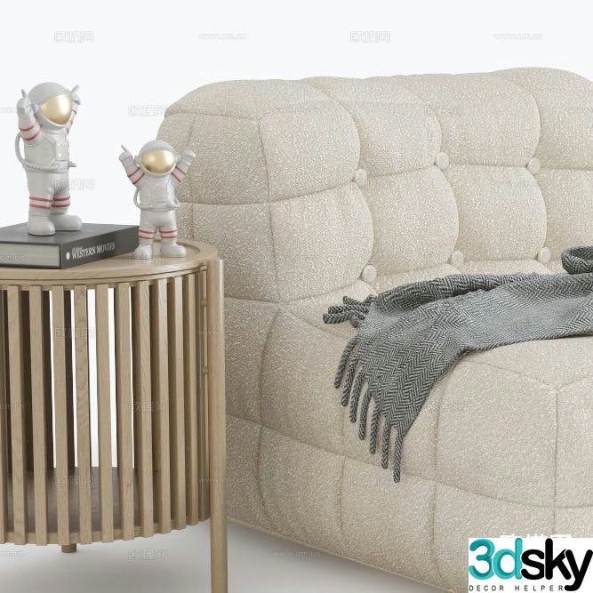 Wabi-sabi style lazy sofa 3d model