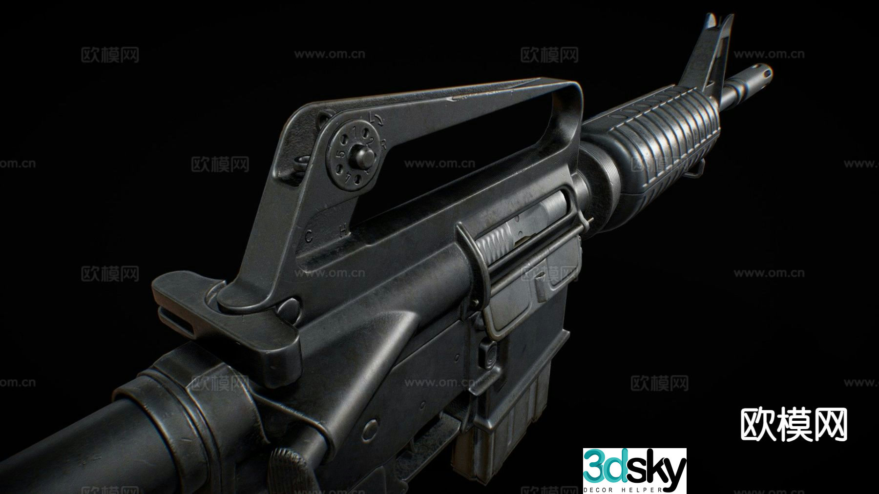 Modern M4A1 assault rifle 3d model