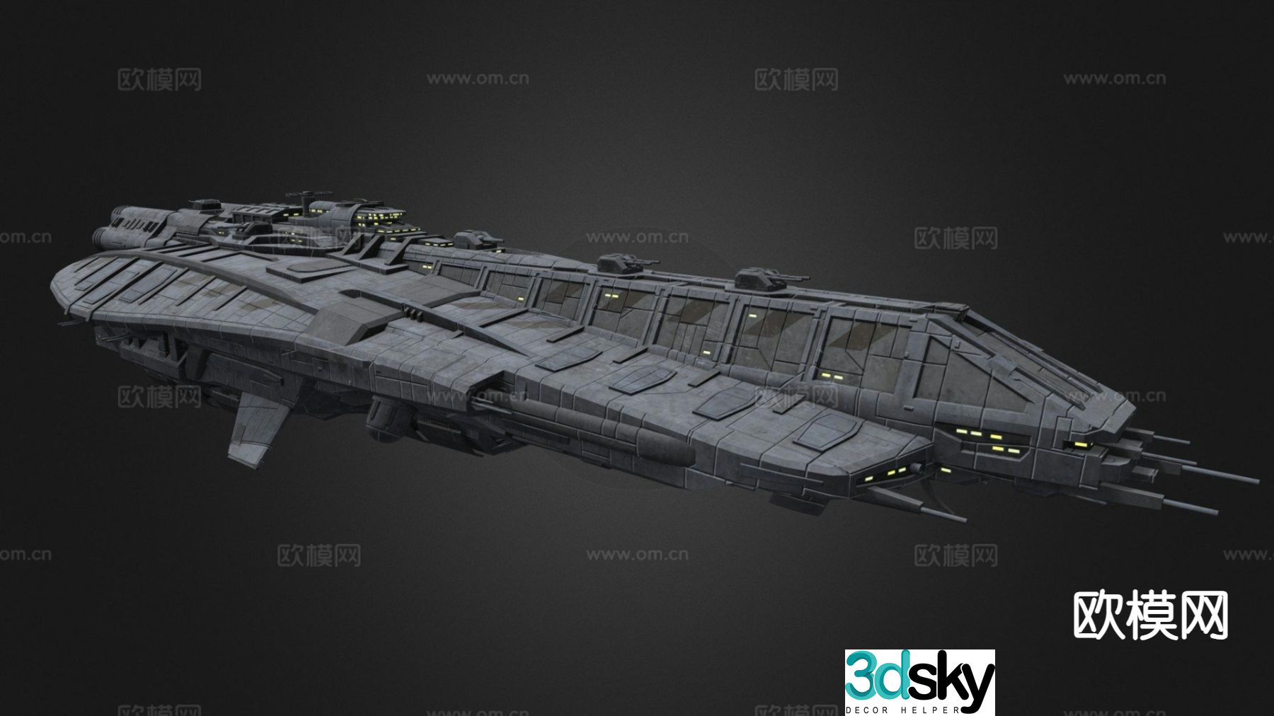 Modern frigate 3d model