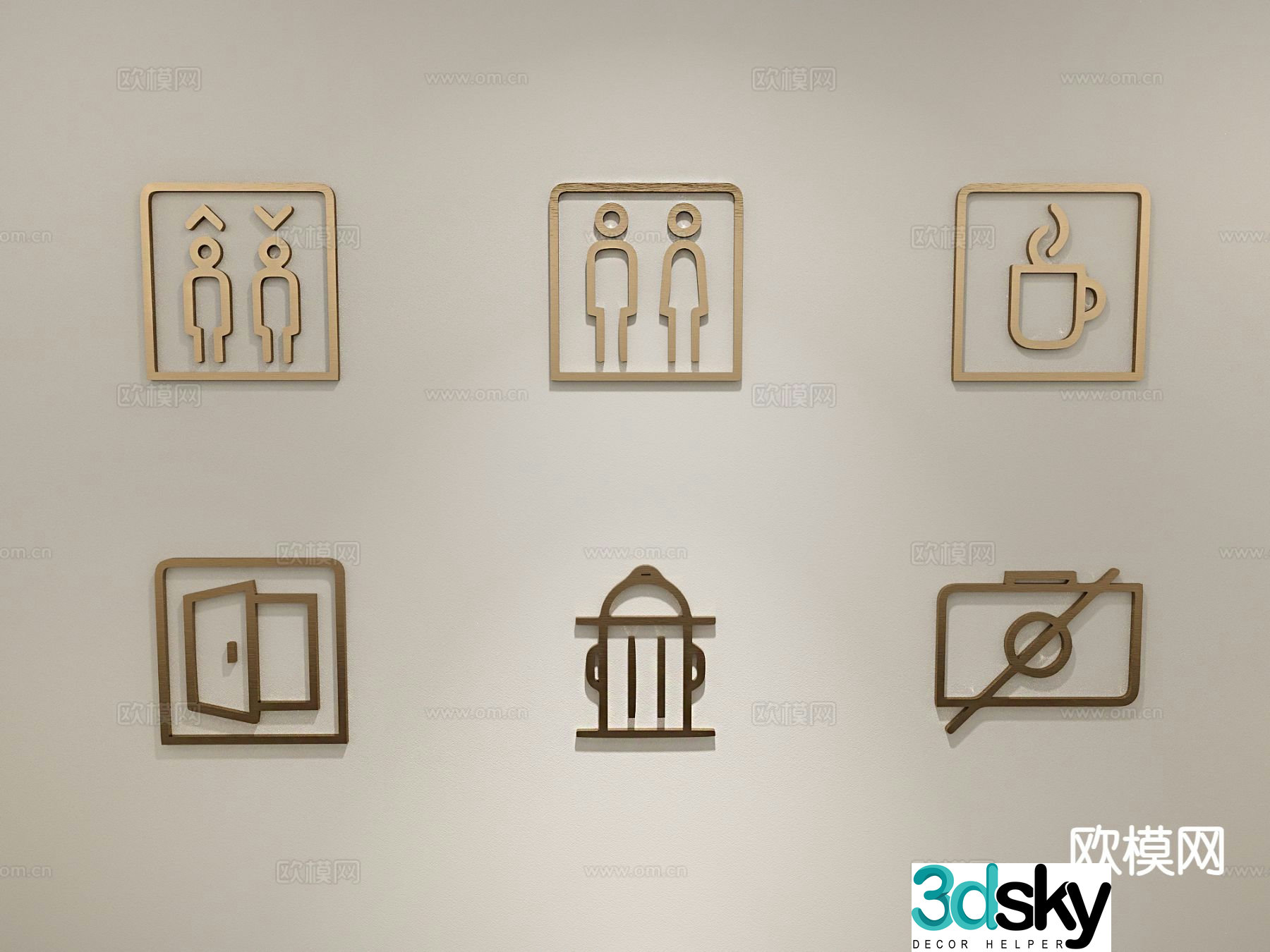 Signage signage guide sign guide icon 3d model