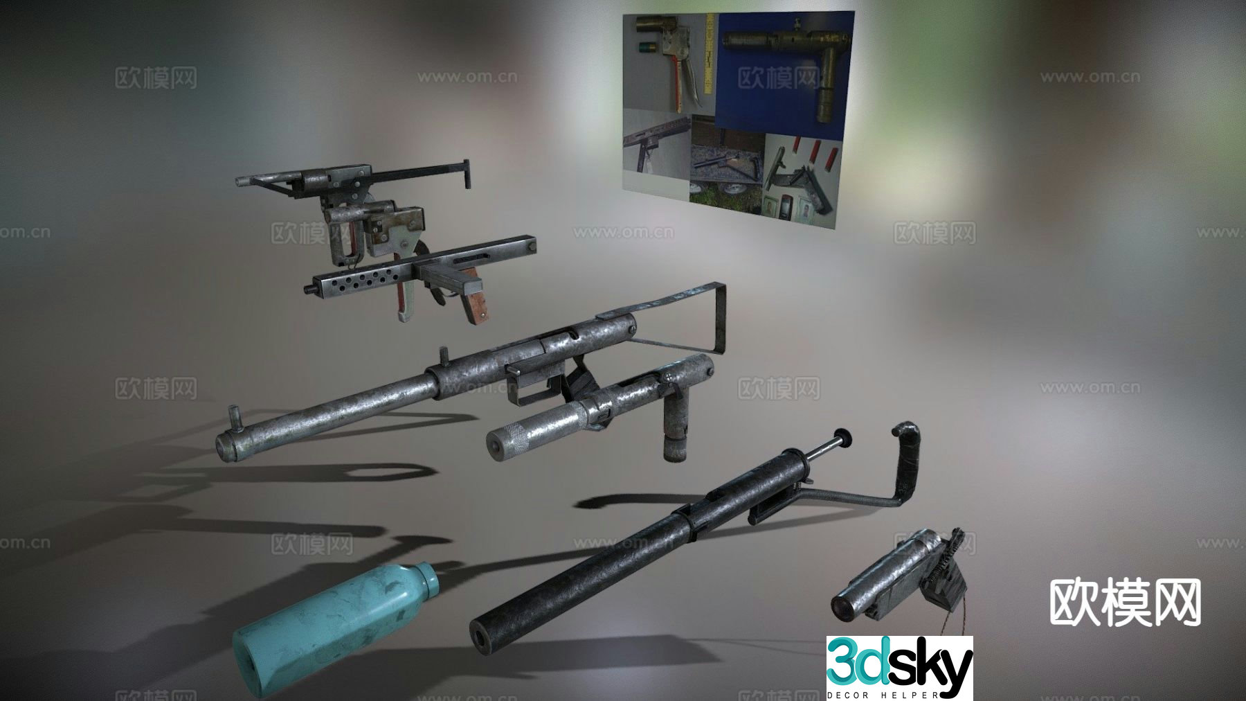 Modern homemade firearm 3d model