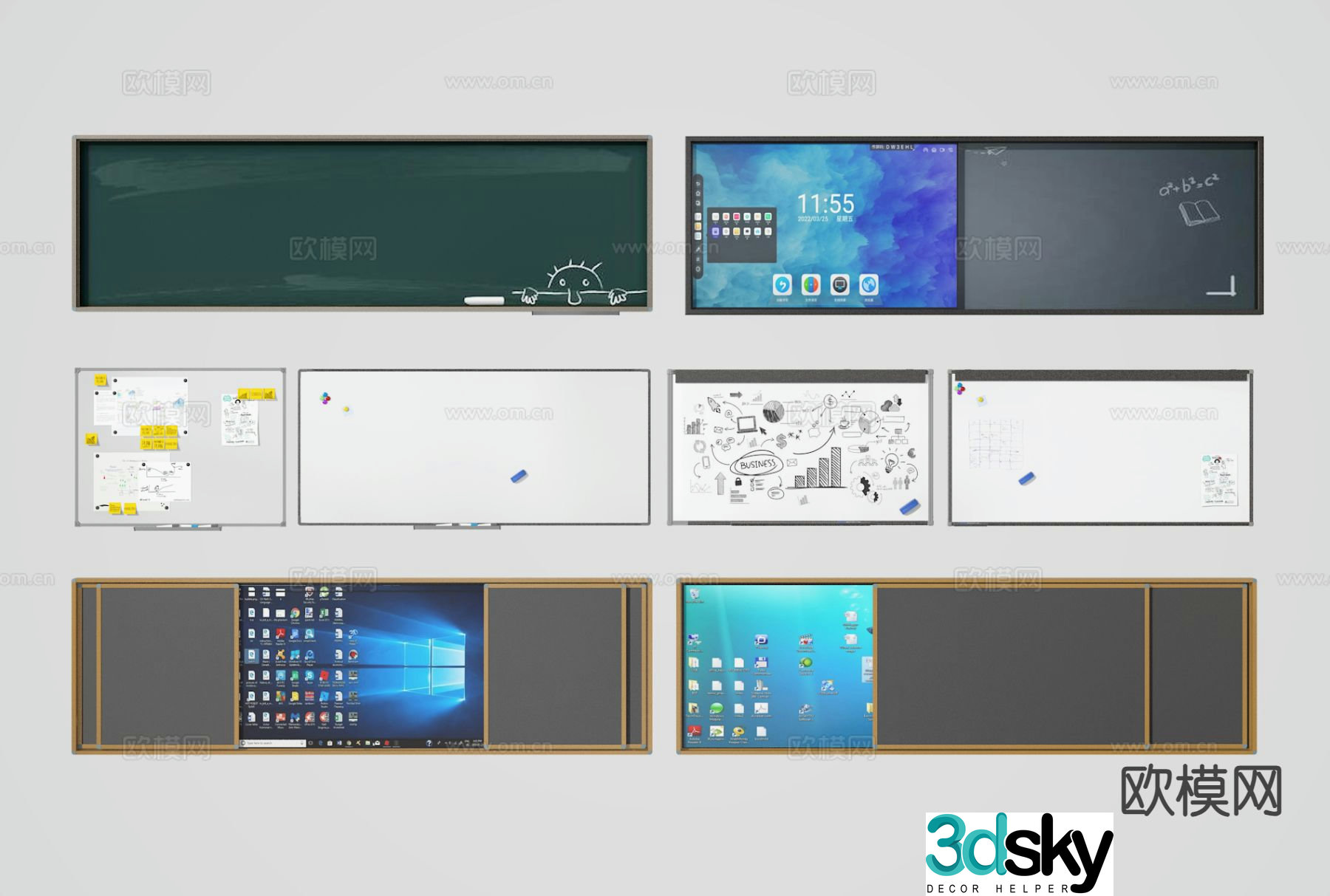 Modern multimedia blackboard sketchpad 3d model