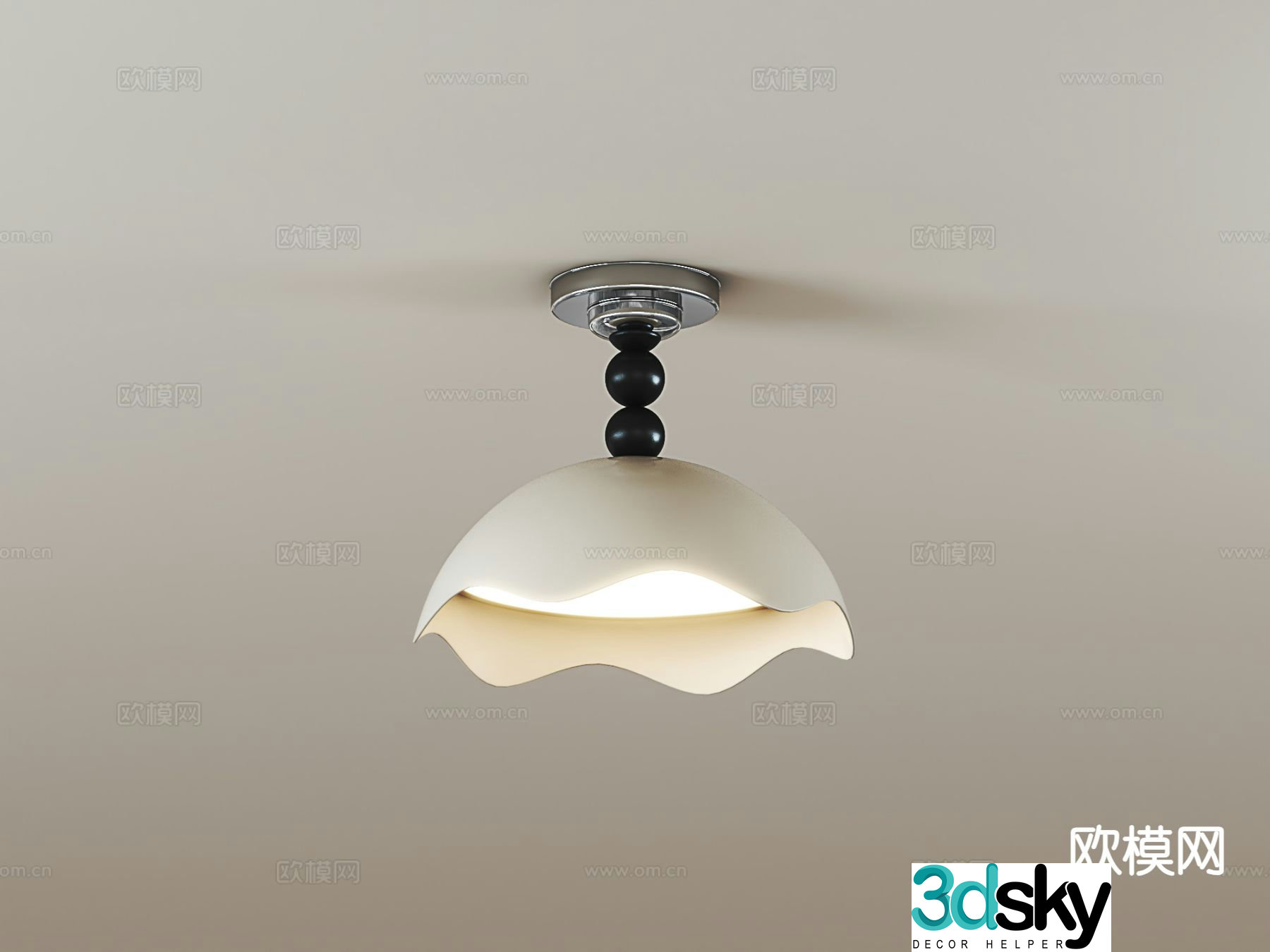 Medieval style ceiling lamp 3d model