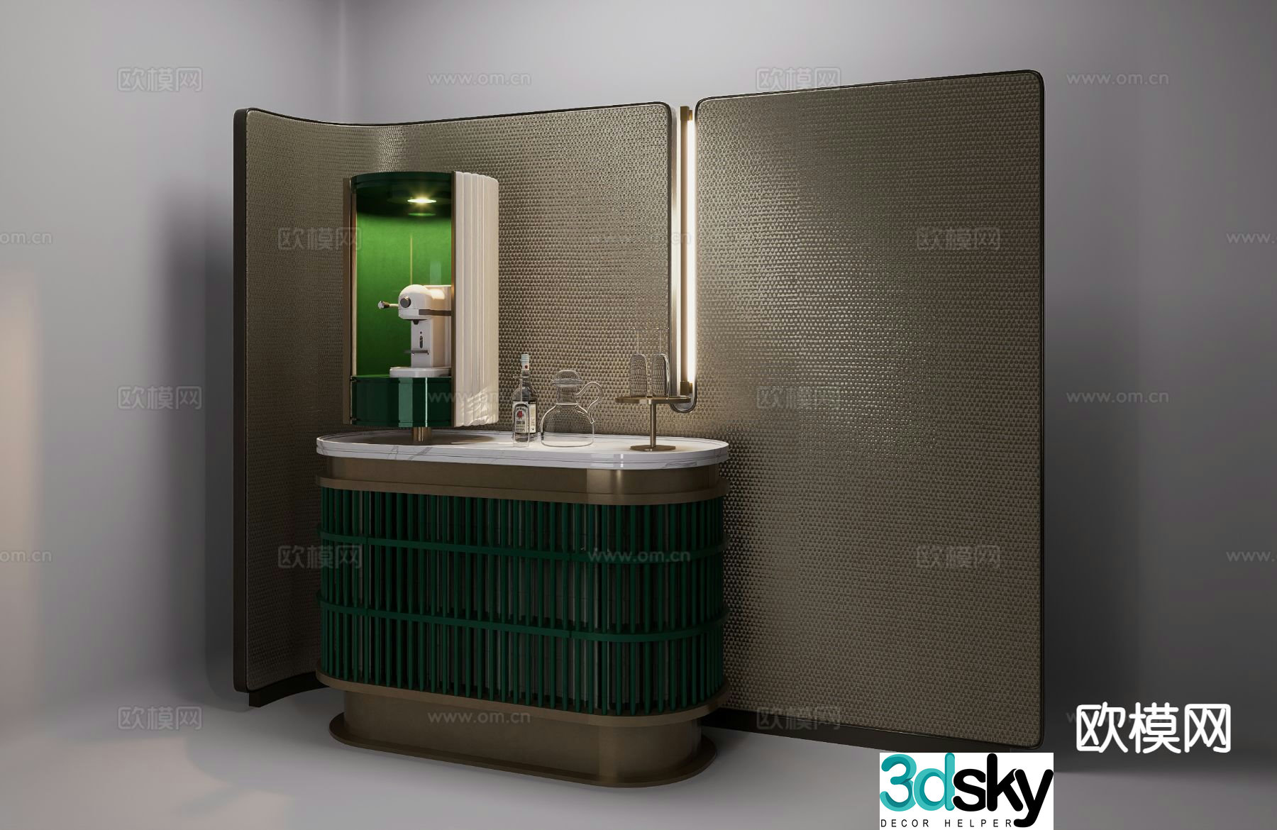 New Chinese hotel room minibar 3d model