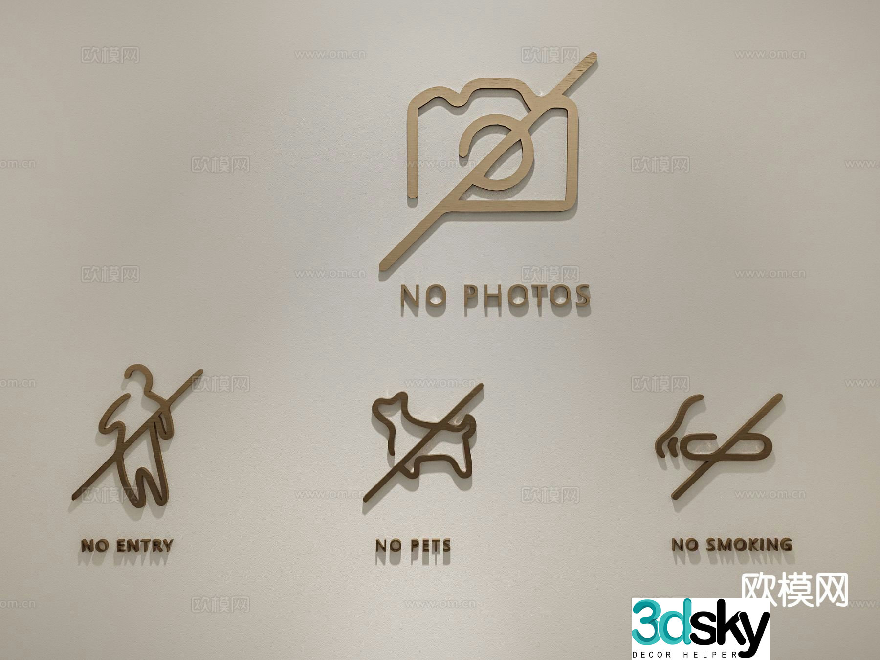 Signage signage guide sign guide icon 3d model
