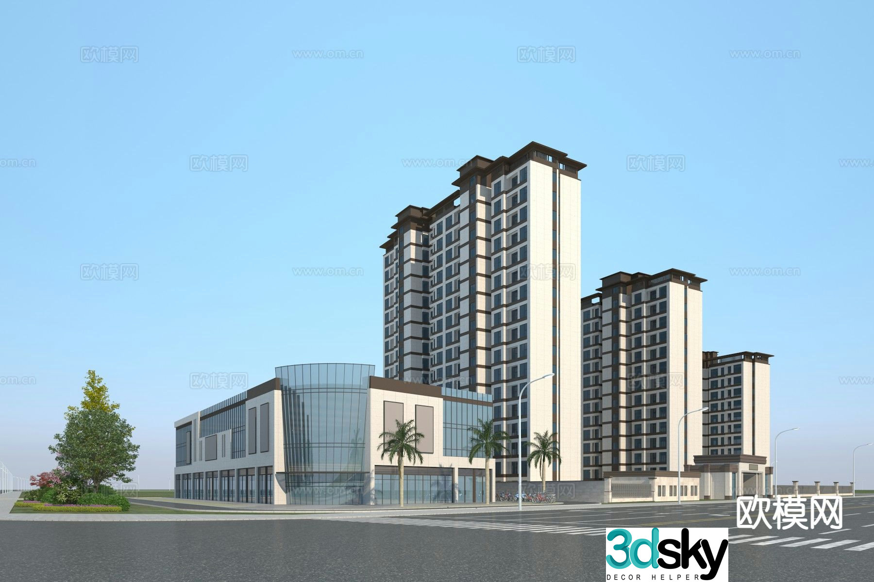 Multi-storey house exterior 3d model