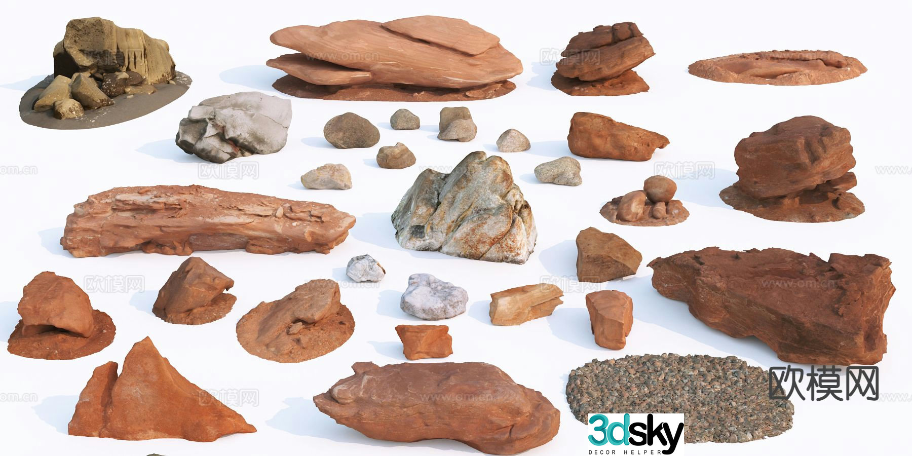 stone landscape stone rock yellowstone 3d model
