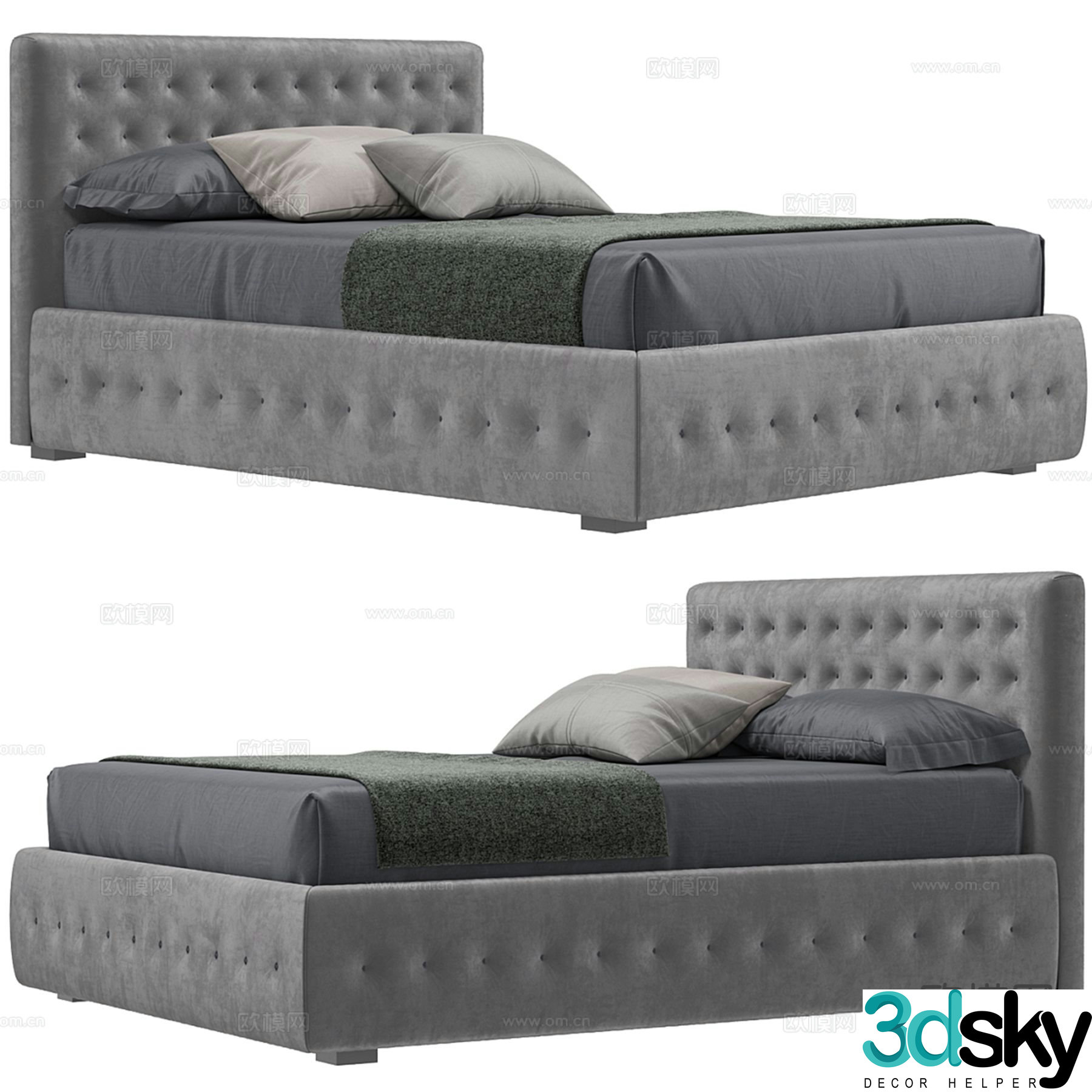 Phuket MILANO BEDDING modern double bed 3d model