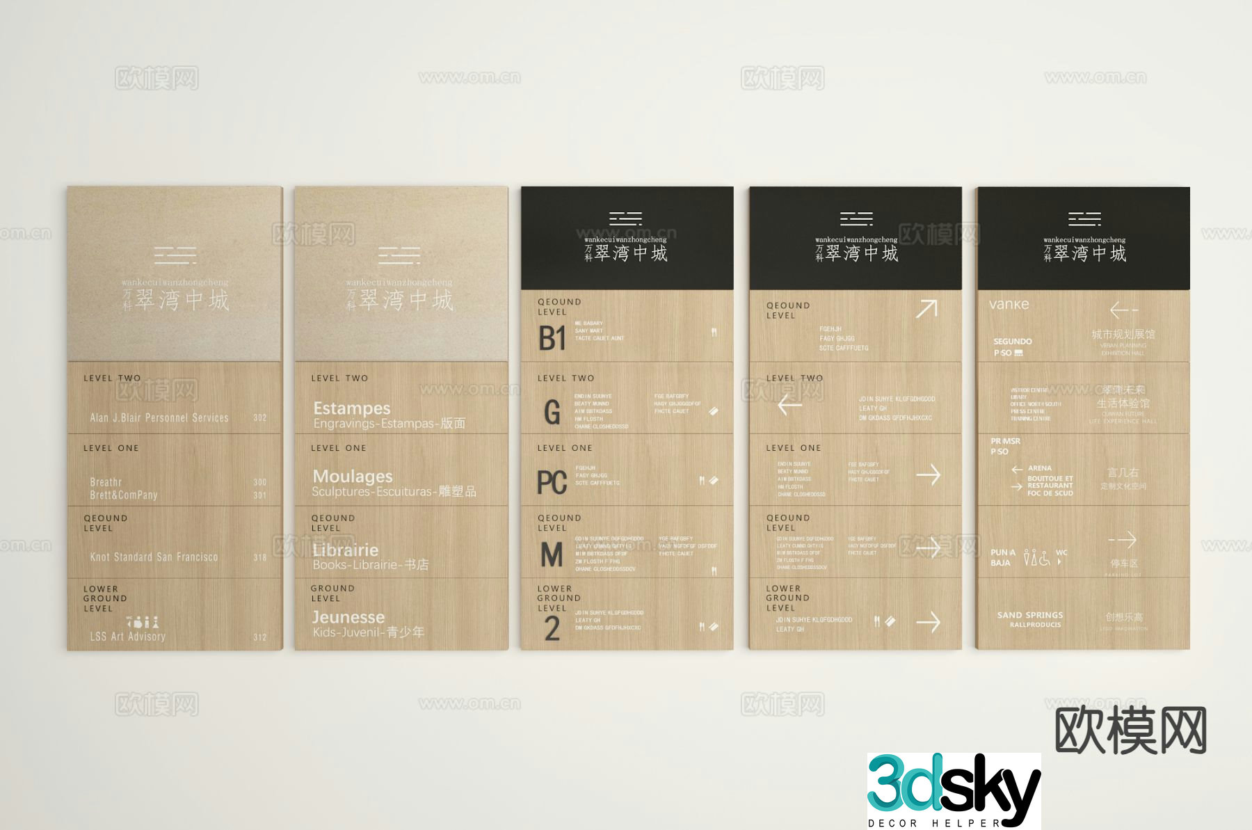 Modern guide sign, guide sign, floor sign, sign 3d model