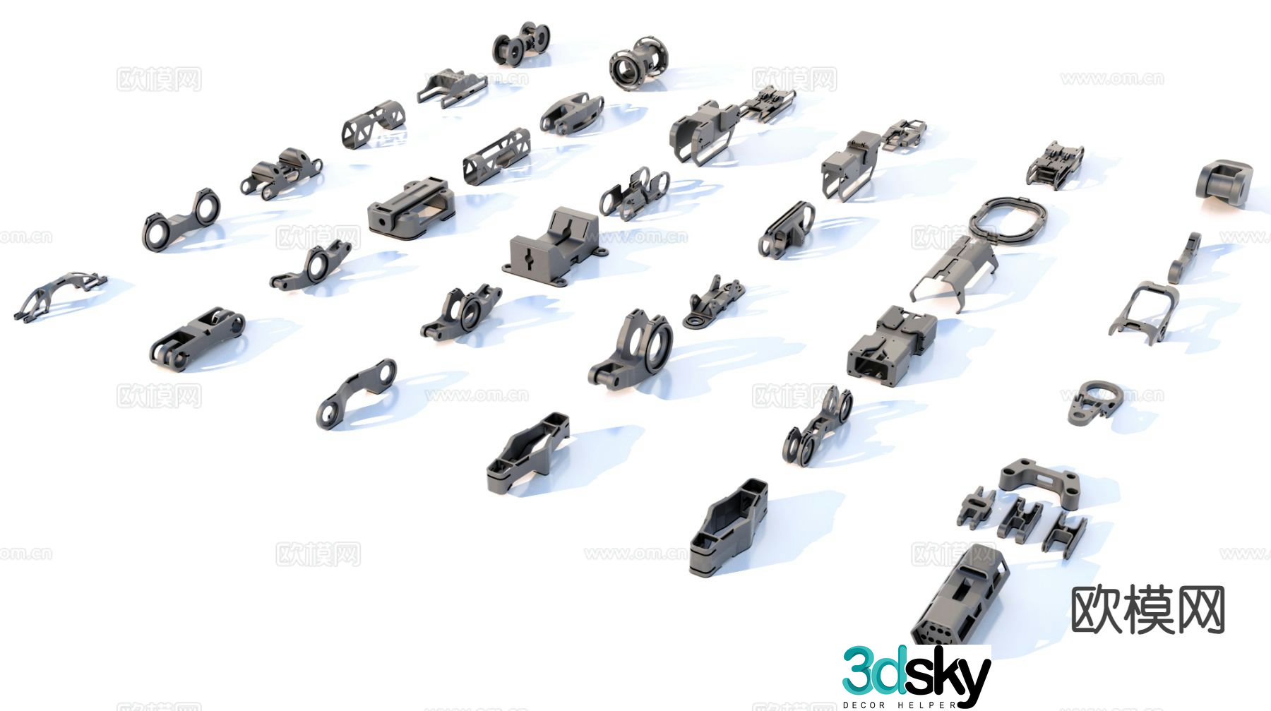 Hard Surface Mechanical Parts Mechanical Parts Industrial Parts 3d Model