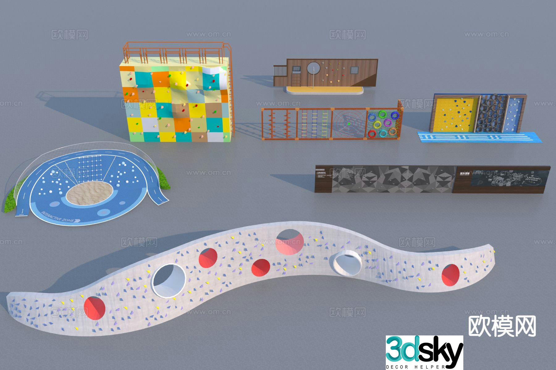 Children's climbing equipment Children's climbing wall Children's rock climbing 3D model