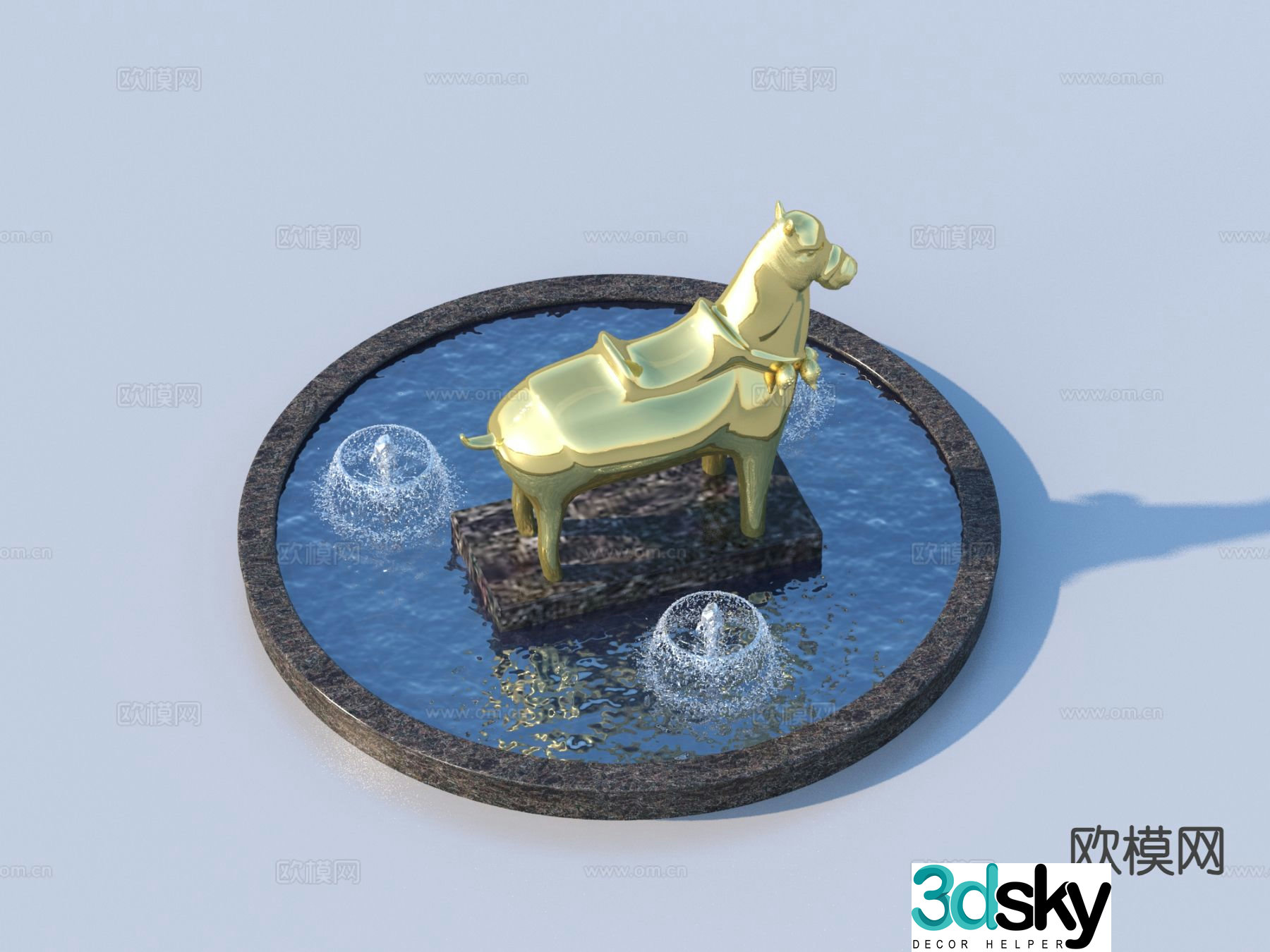 Urban Sculpture Waterscape Sketch Landscape Sculpture 3D Model