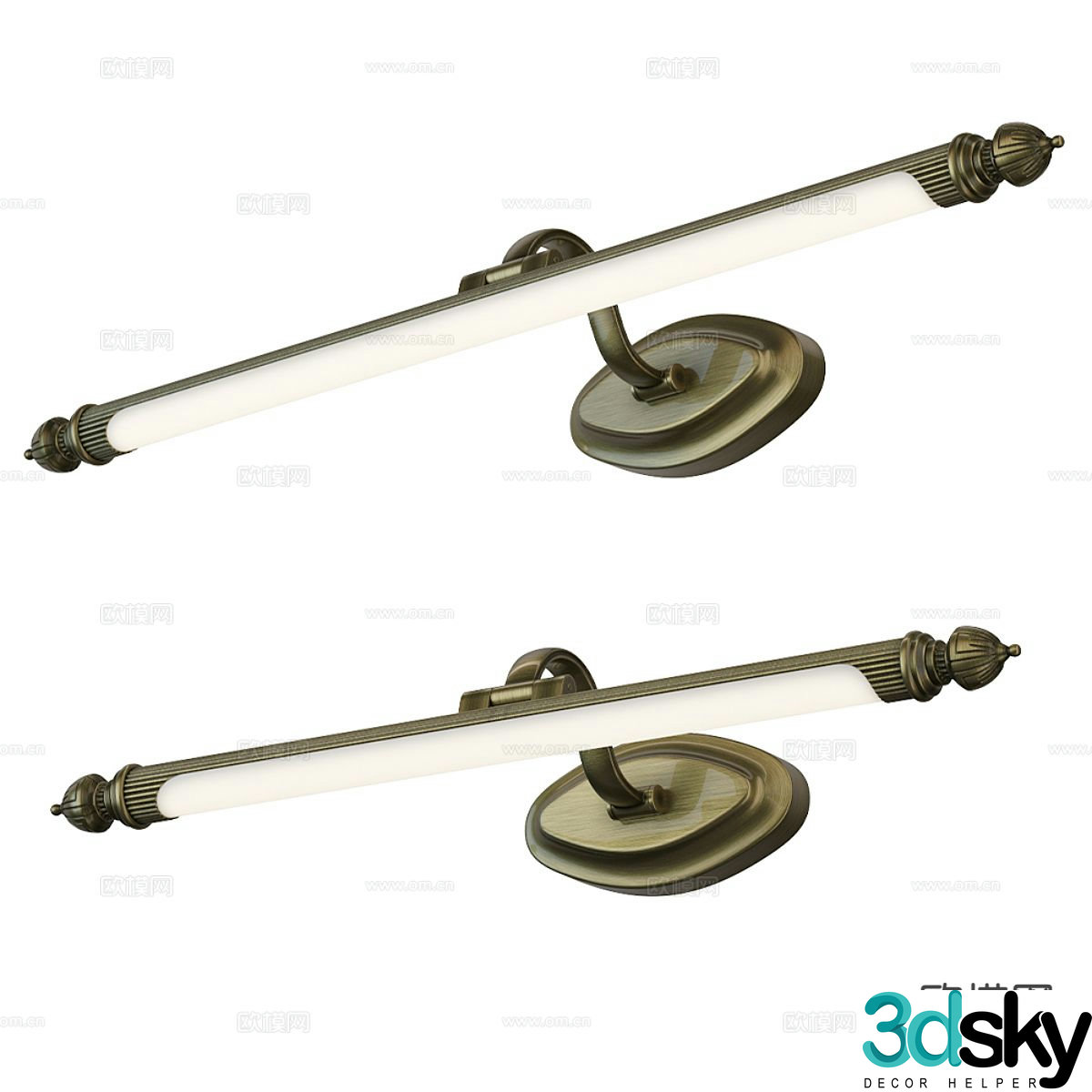 European mirror headlight retro wall lamp metal wall lamp 3D model