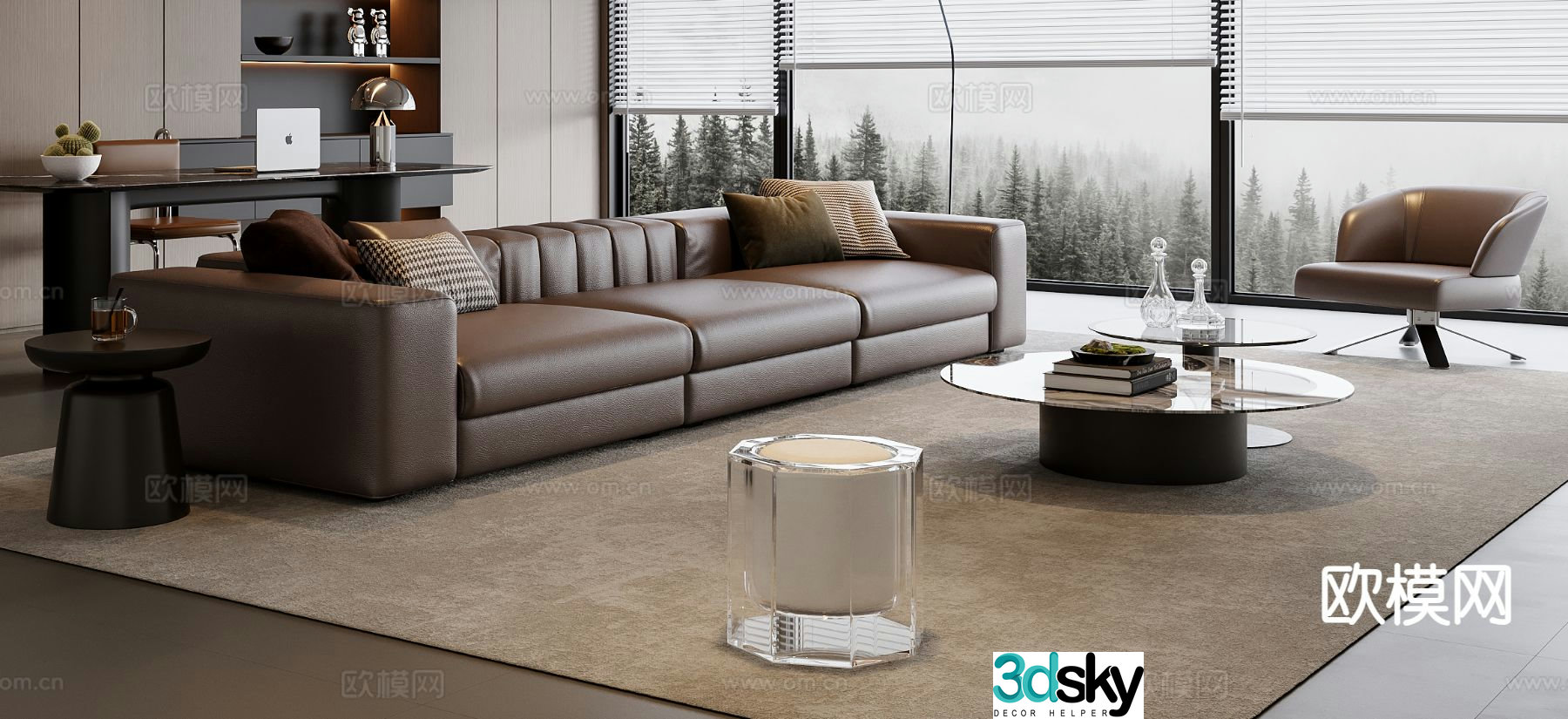 Italian sectional sofa 3d model