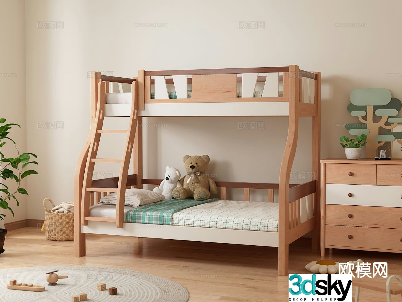 Modern children’s bed 3d model