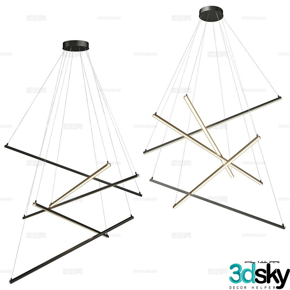 GLODE long chandelier 3d model