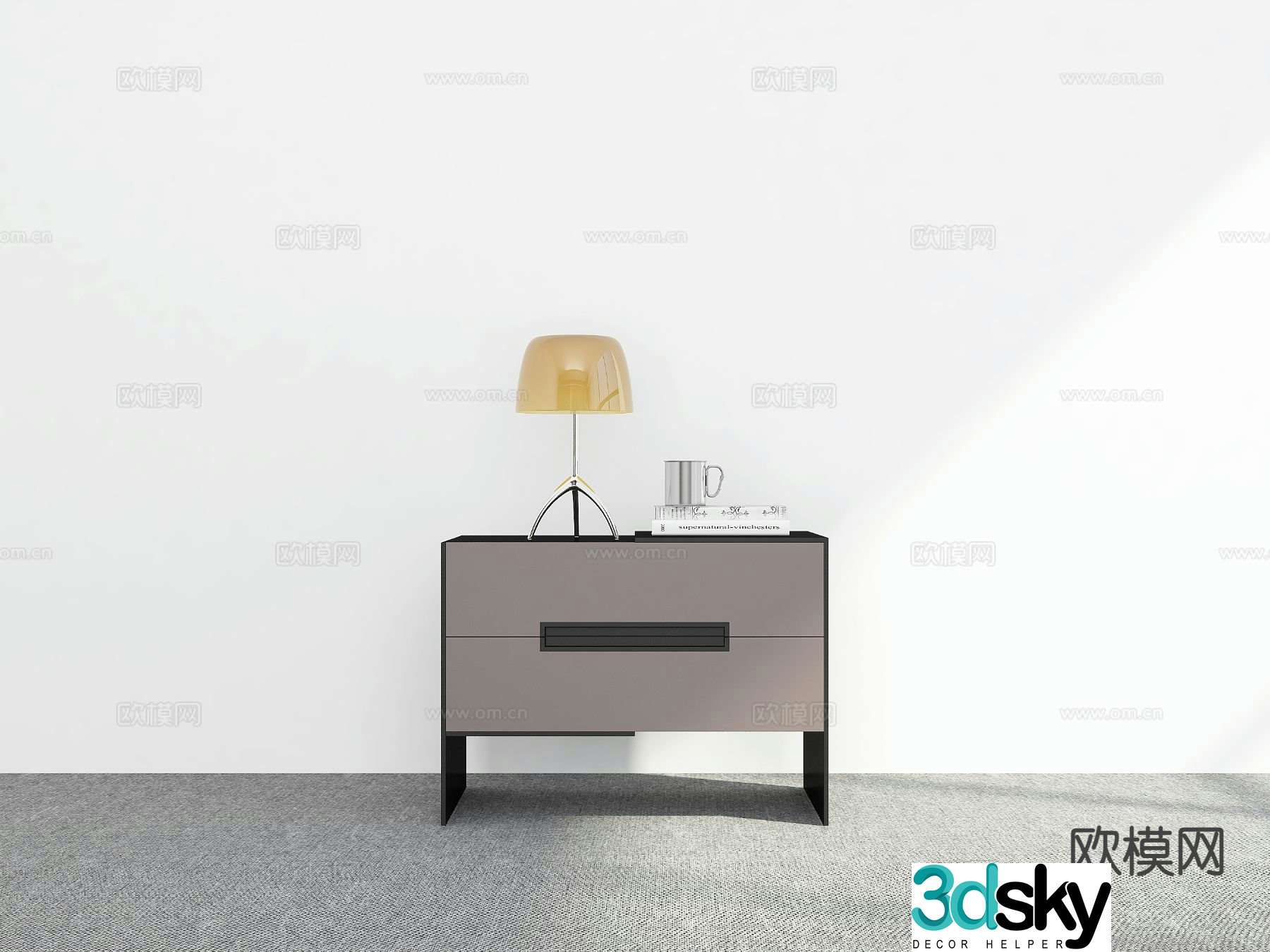Modern bedside table 3d model