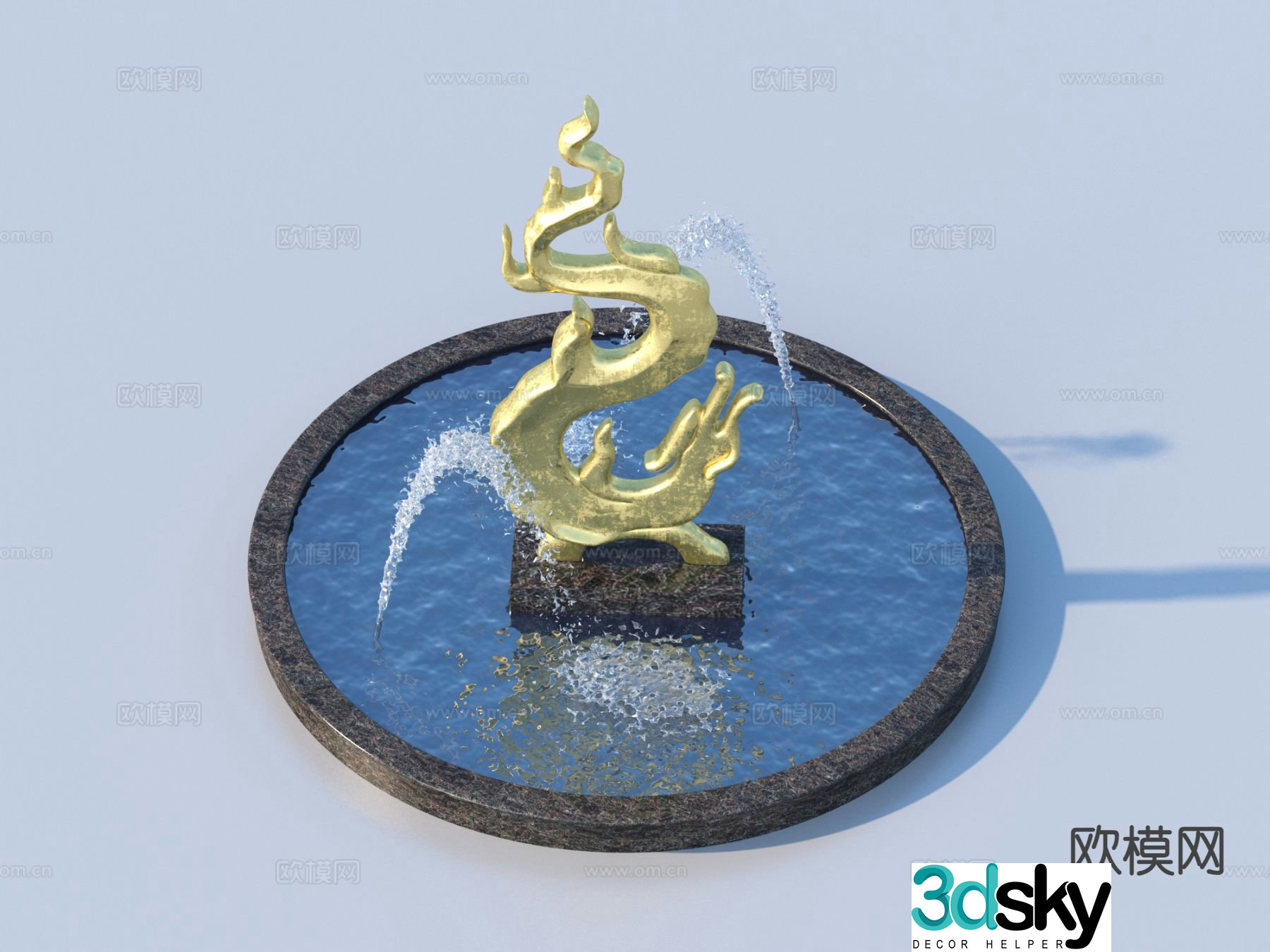 Urban Sculpture Waterscape Sketch Landscape Sculpture 3D Model