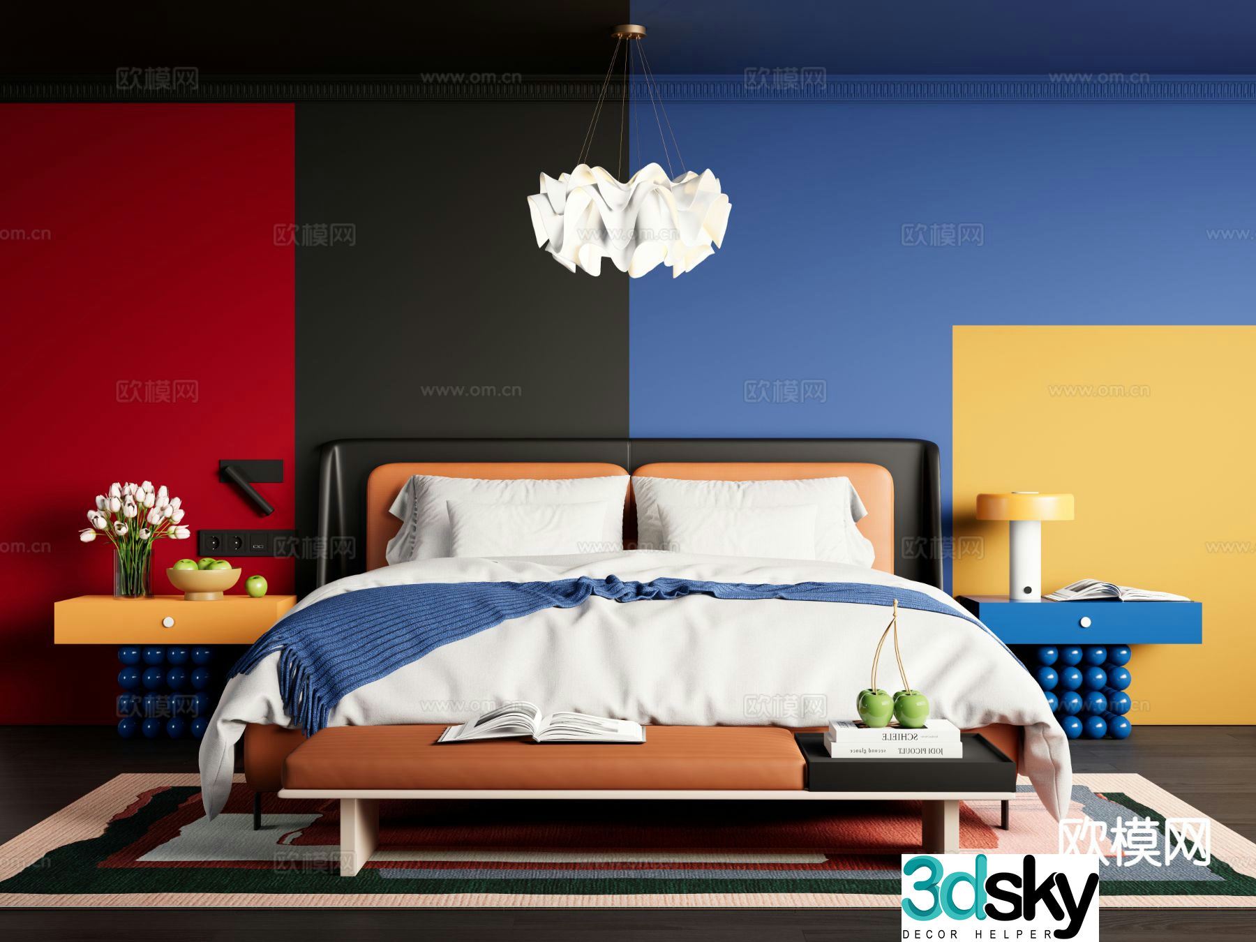 Dopamine double bed 3d model