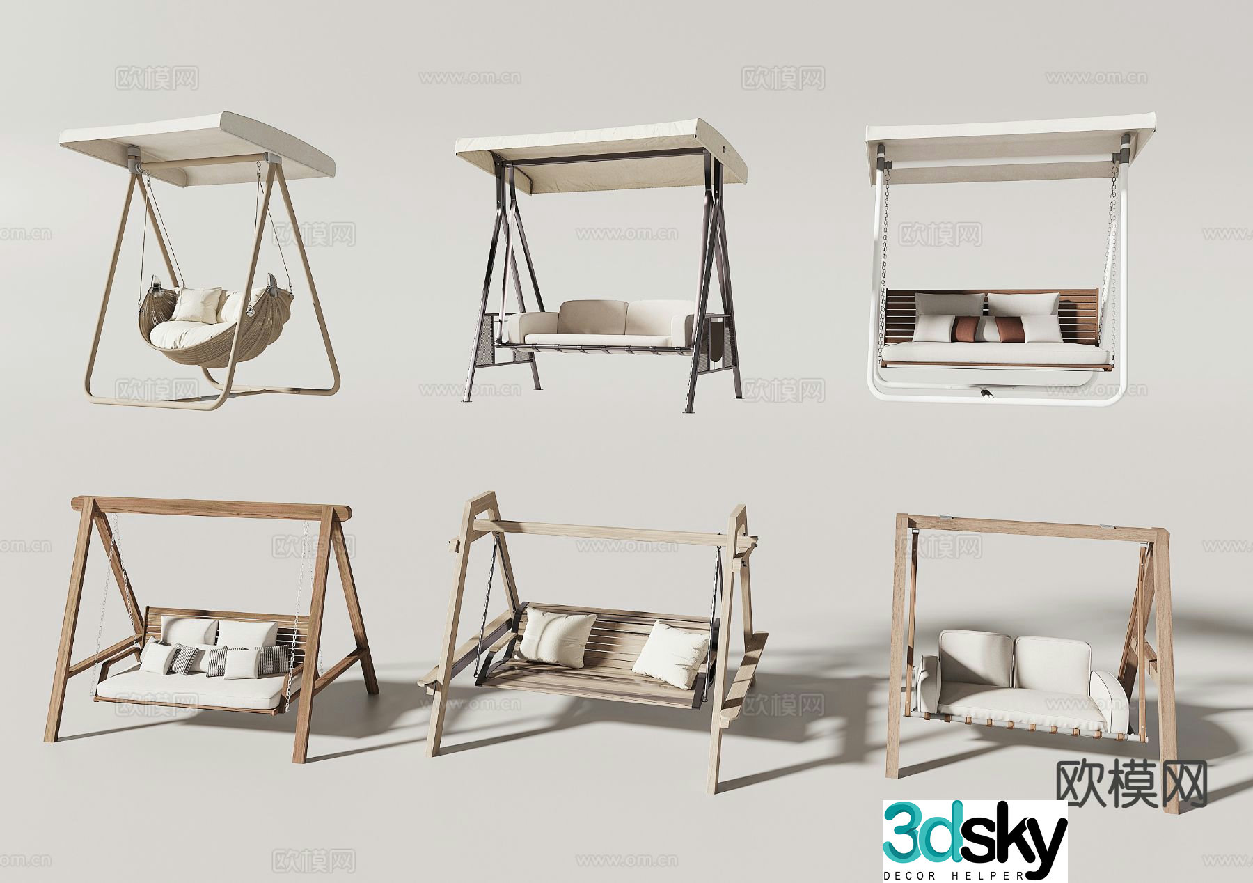 Outdoor swing courtyard hanging chair balcony chair 3d model