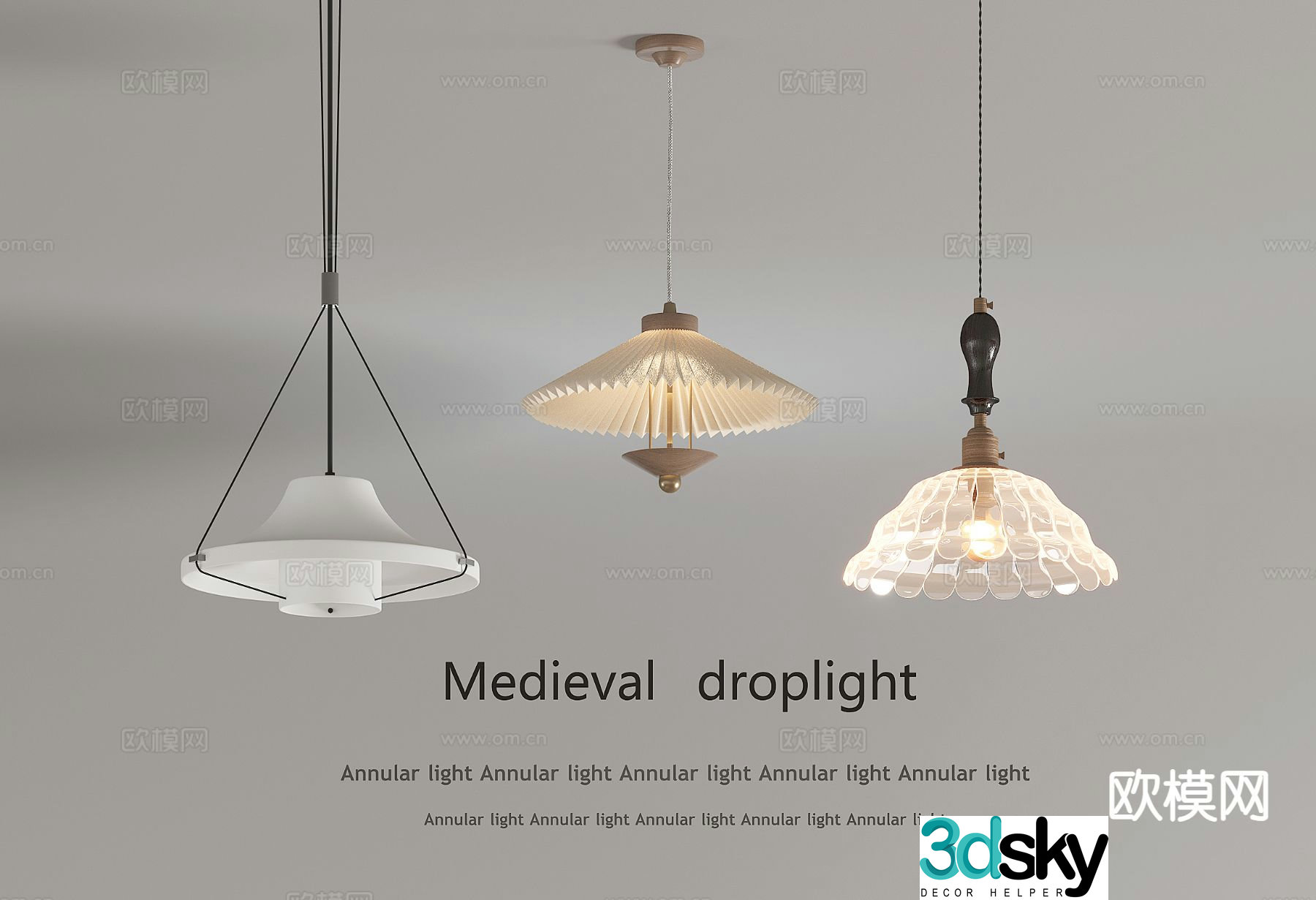 French chandelier dining room bedside 3d model