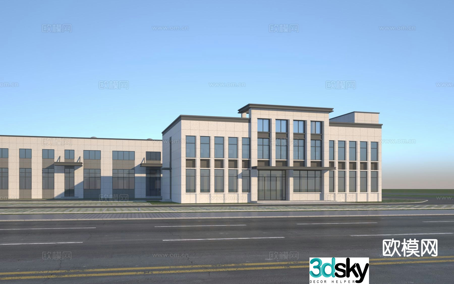 Office building exterior 3d model