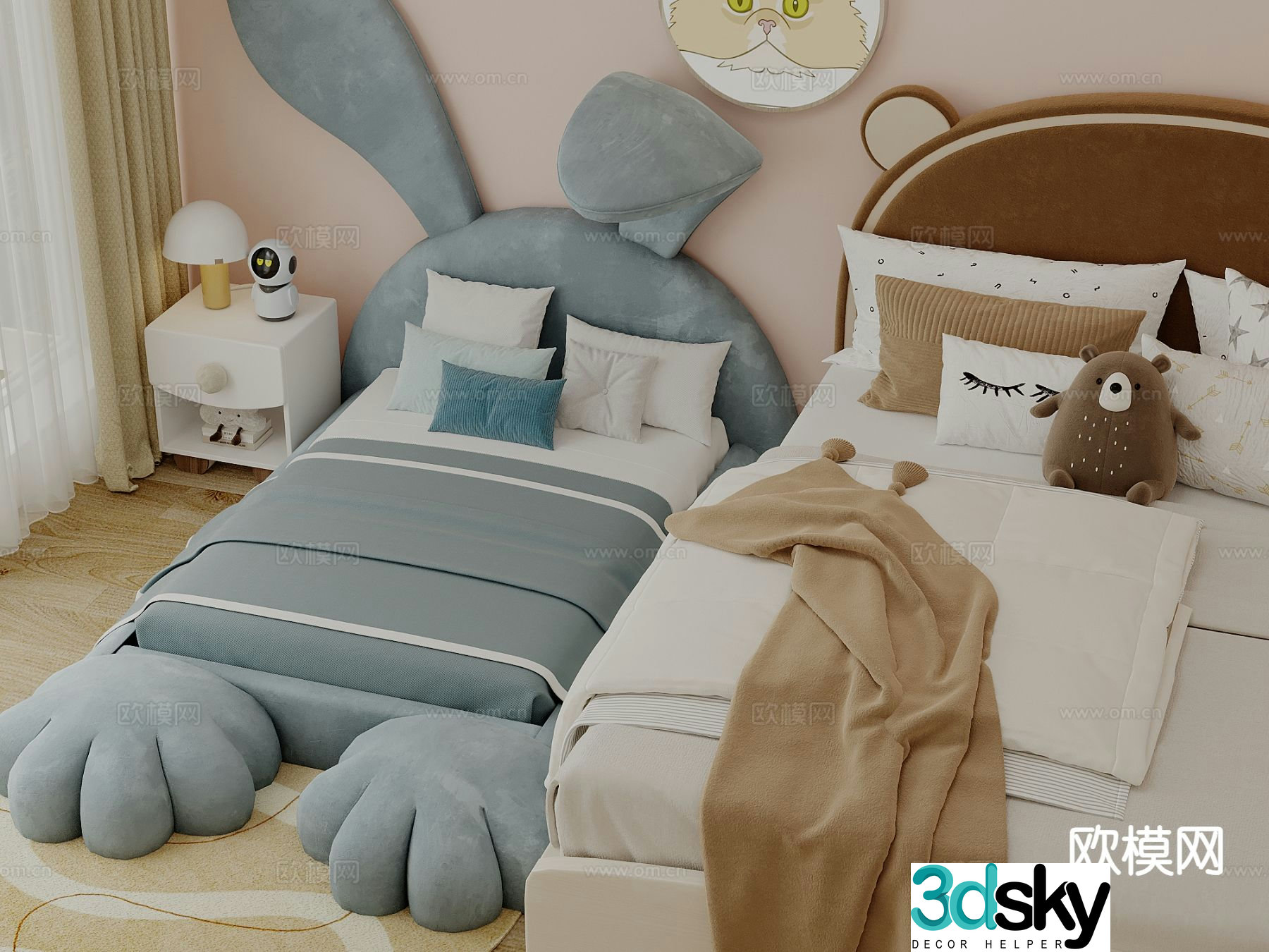 Modern children’s bed rabbit children’s bed 3d model