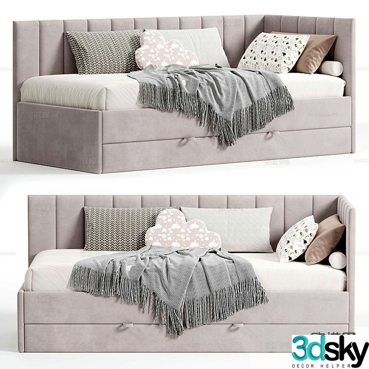 Modern children’s bed sofa bed 3d model