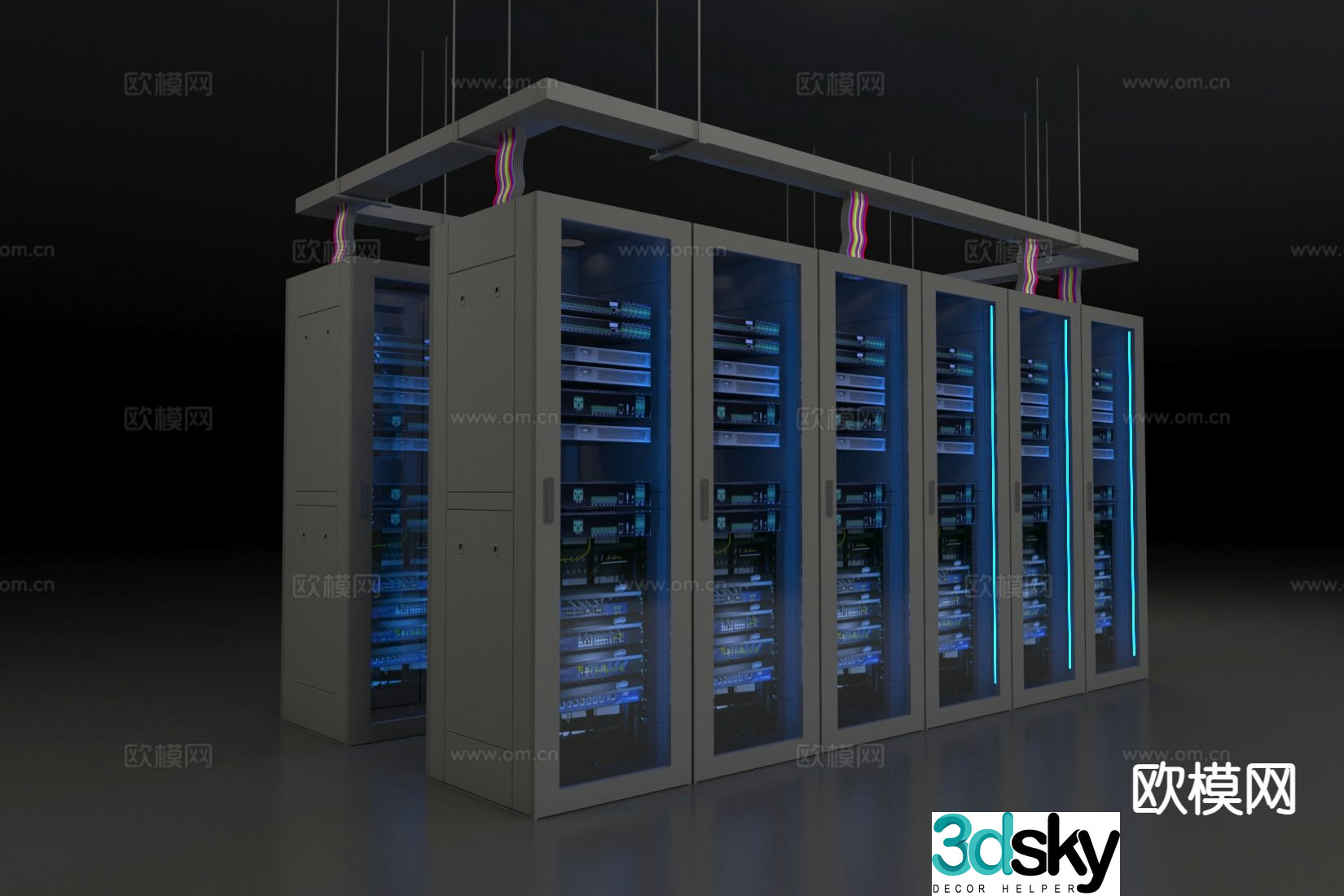 Computer room equipment server 3d model