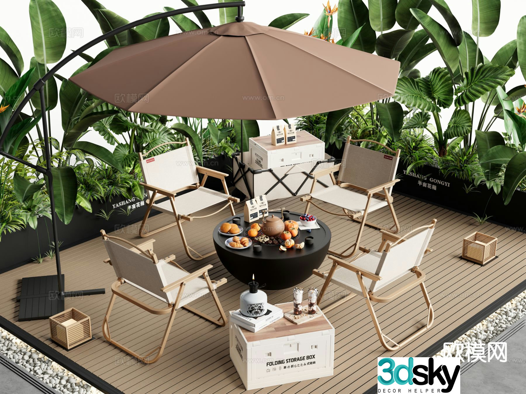Outdoor tables and chairs patio tables and chairs camping tables and chairs 3d model