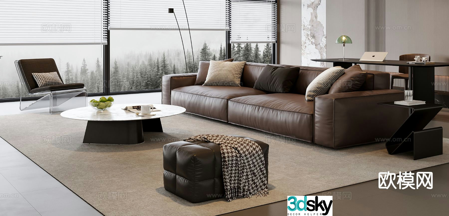 Italian sectional sofa 3d model
