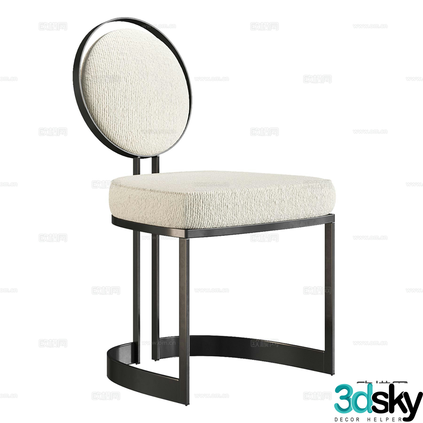 Caracole modern chair dining chair single chair 3d model
