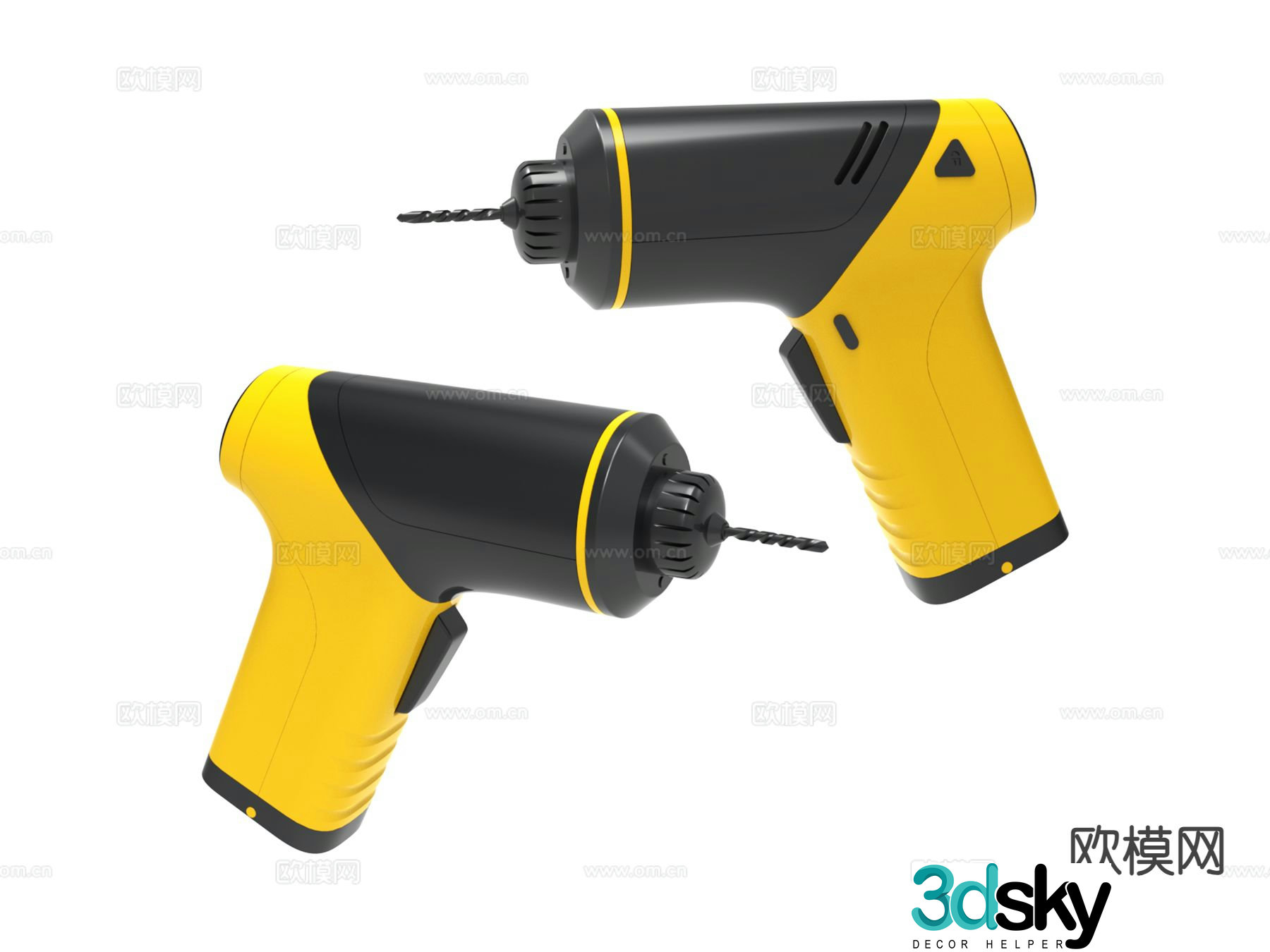 Industrial equipment electric drill impact drill 3d model