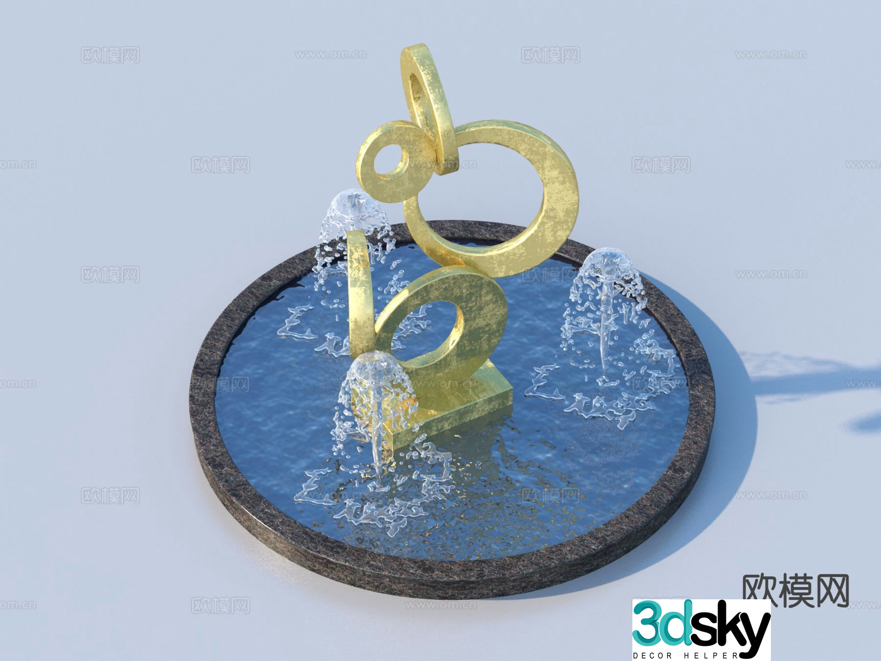 Urban Sculpture Waterscape Sketch Landscape Sculpture 3D Model