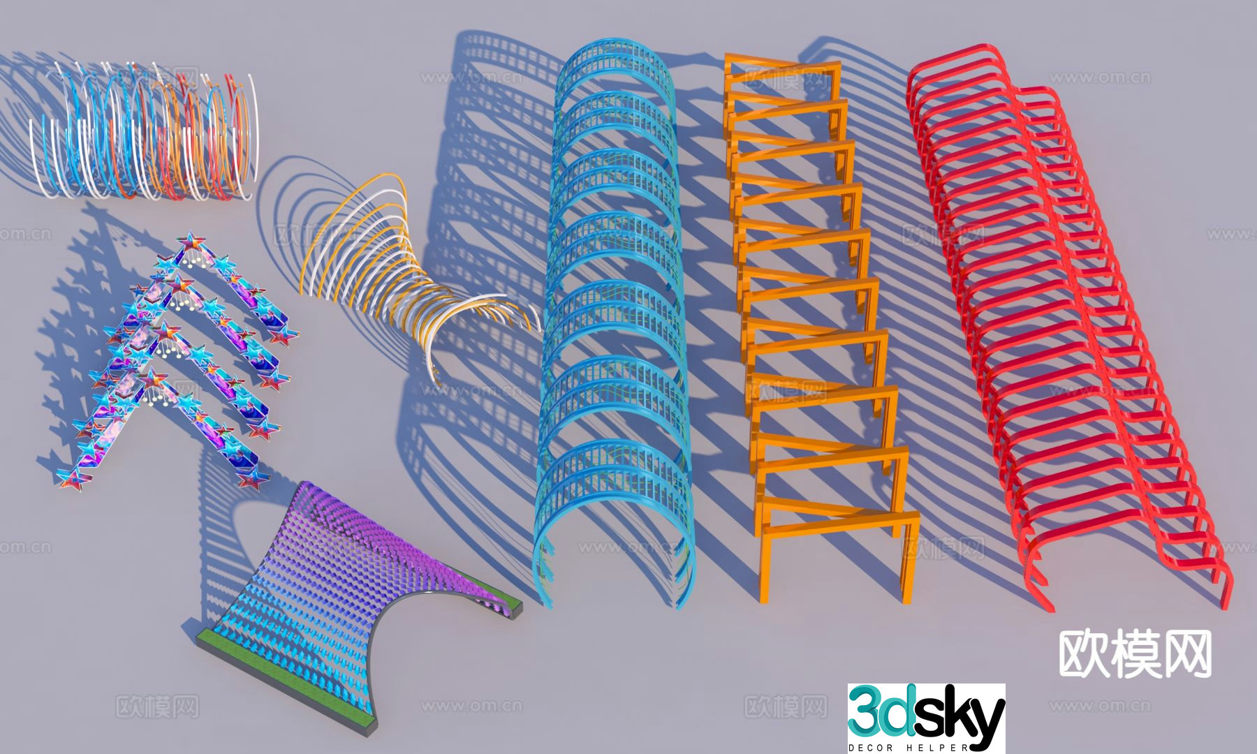 Special-shaped gallery landscape gallery 3D model