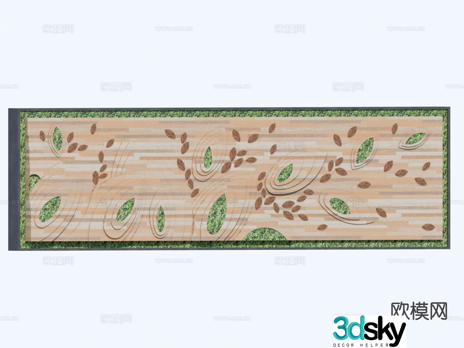 Modern landscape wall courtyard landscape wall fence petal landscape wall 3D model