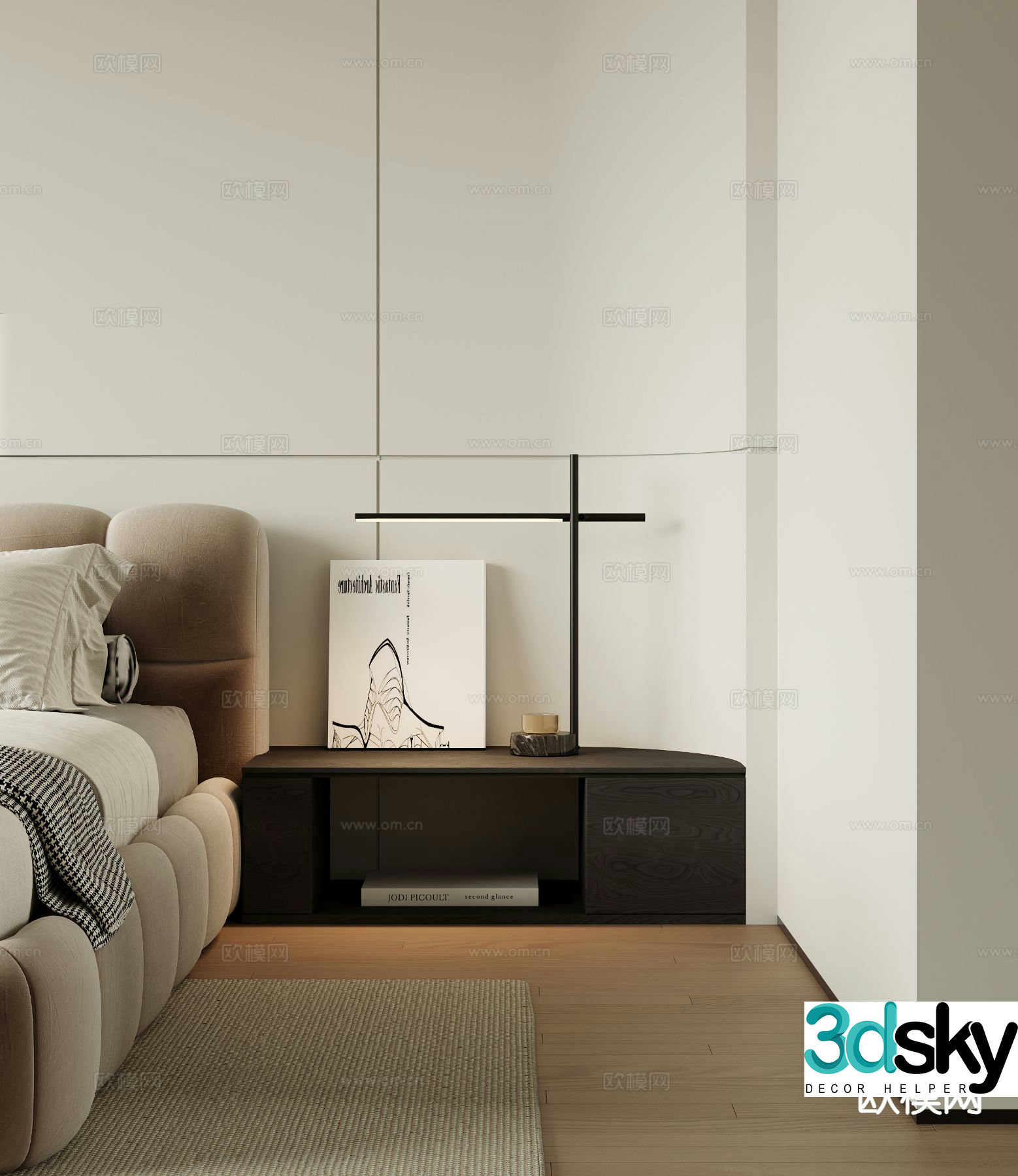 Modern bedside table 3d model