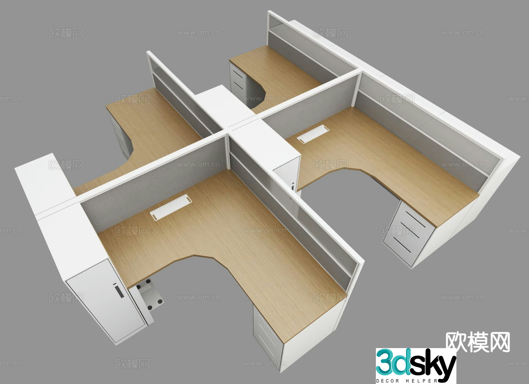 Modern office desk computer desk 3d model