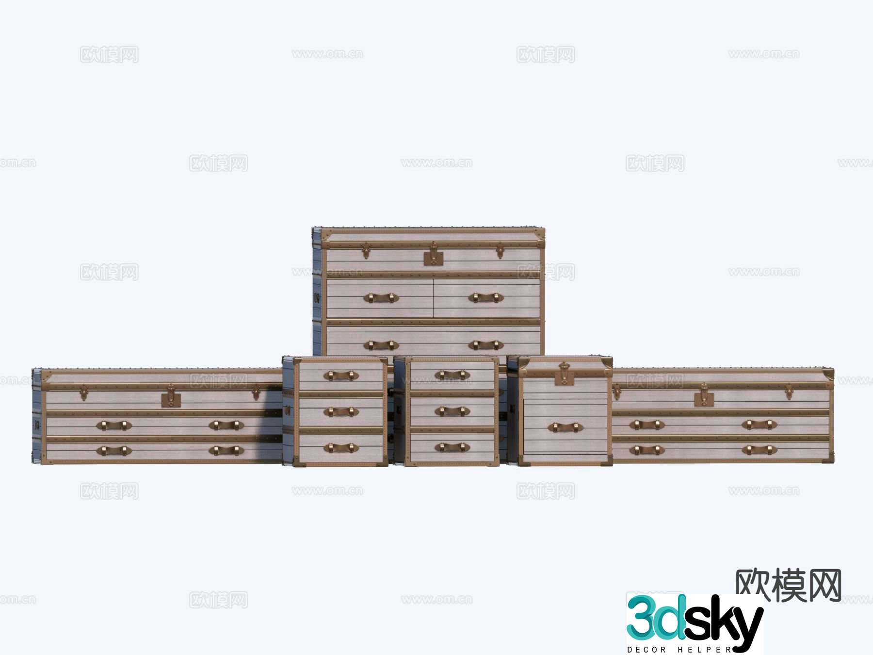 European lock box storage box container 3d model