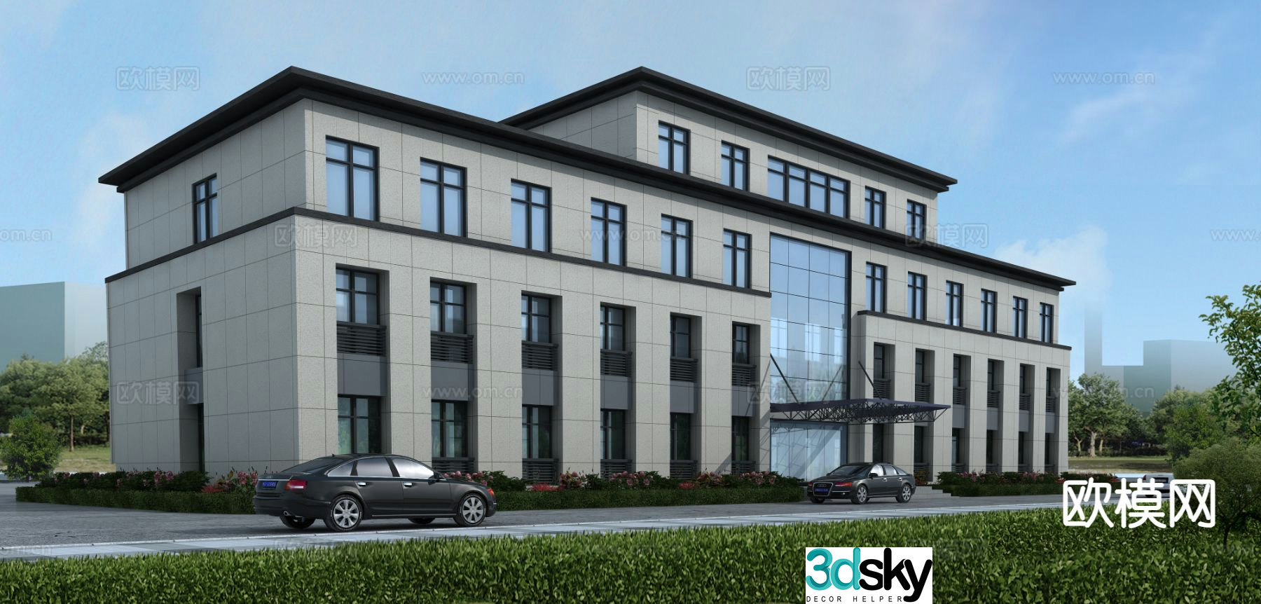 3D model of office building appearance