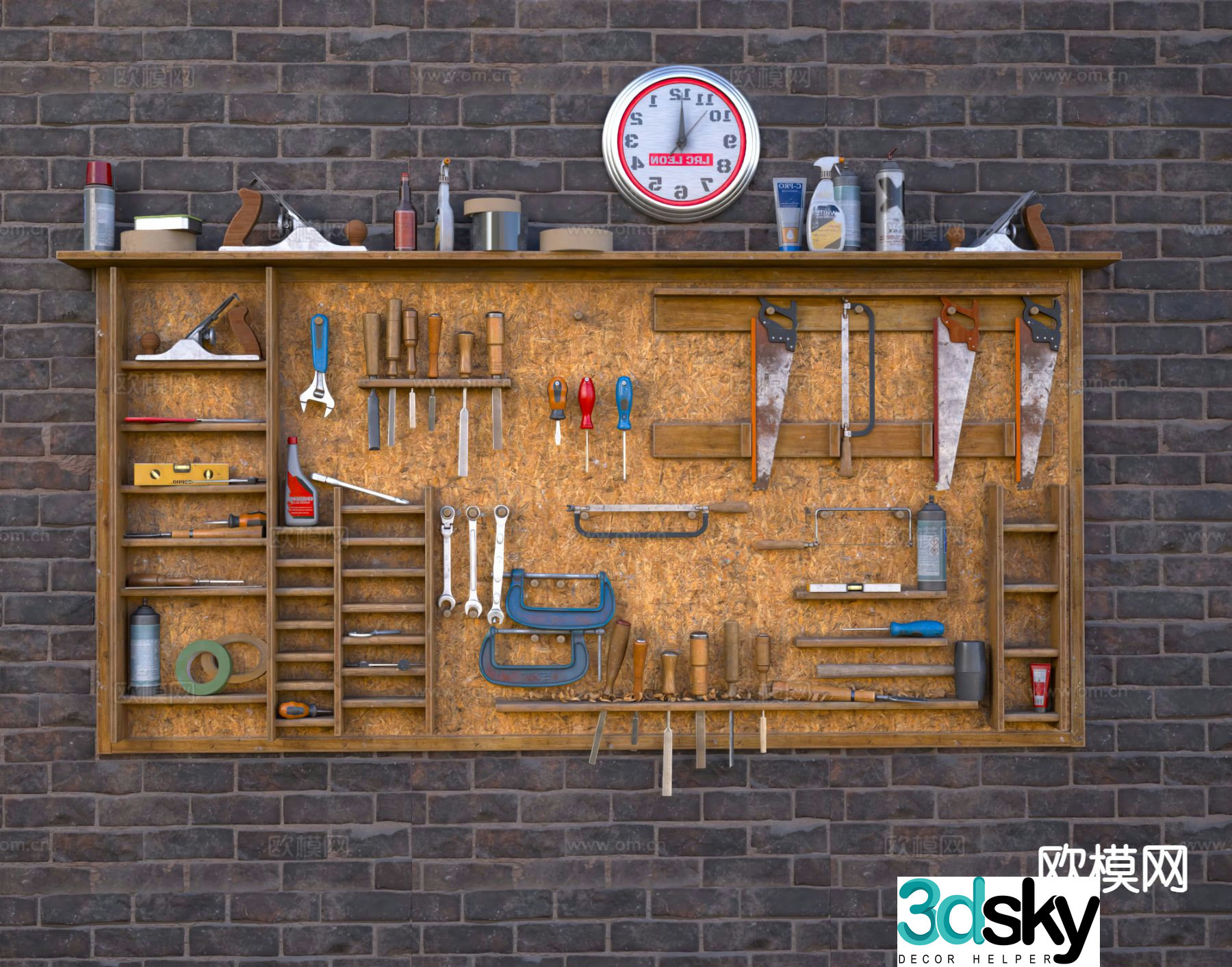 Modern hardware tools hardware toolbox industrial equipment 3d model