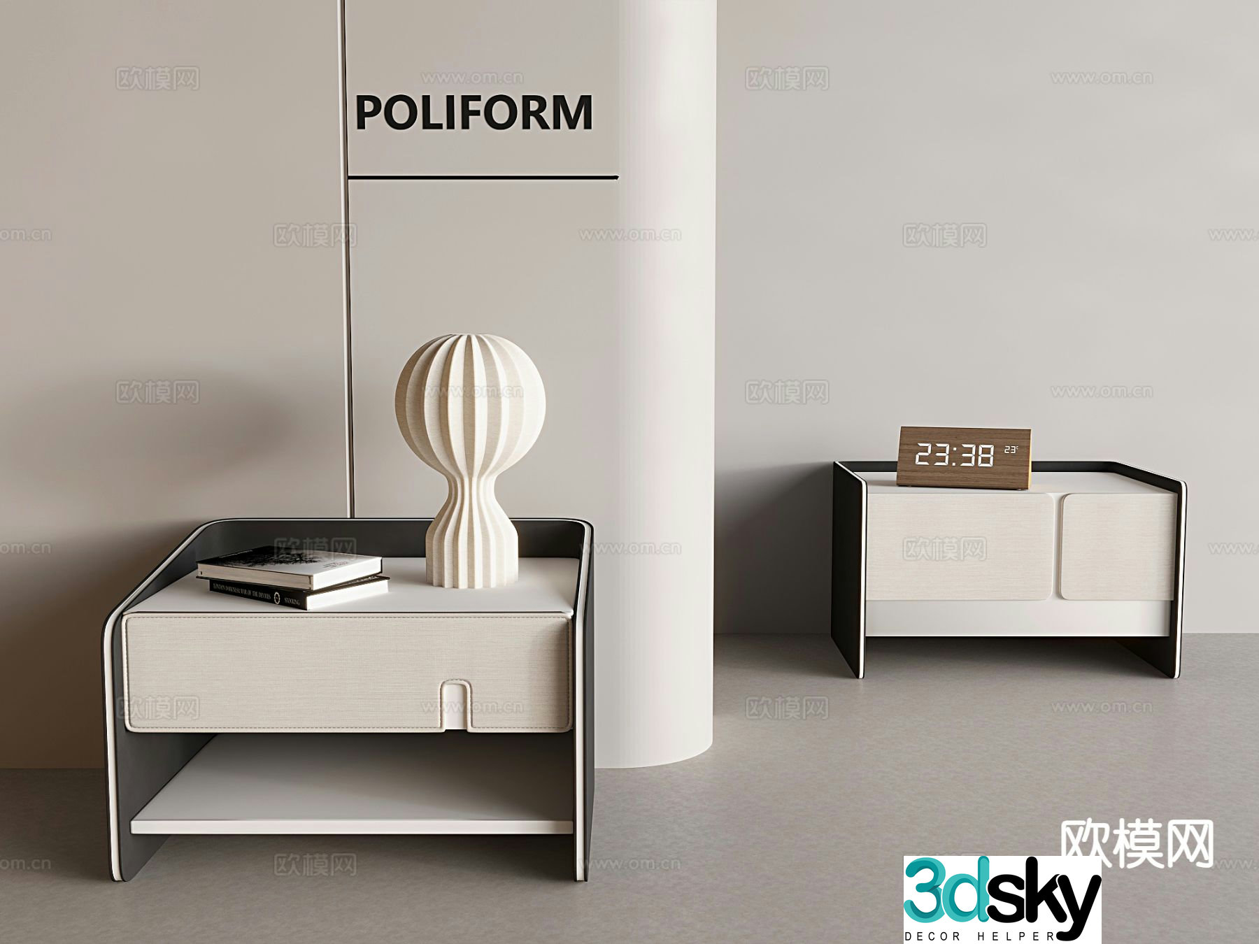 Nordic bedside table 3d model