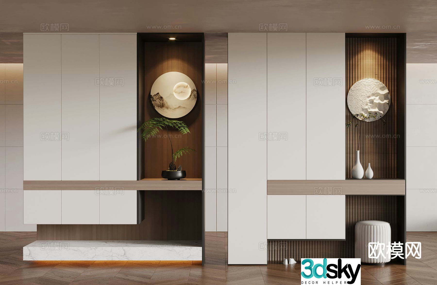 Entrance shoe cabinet partition cabinet 3d model