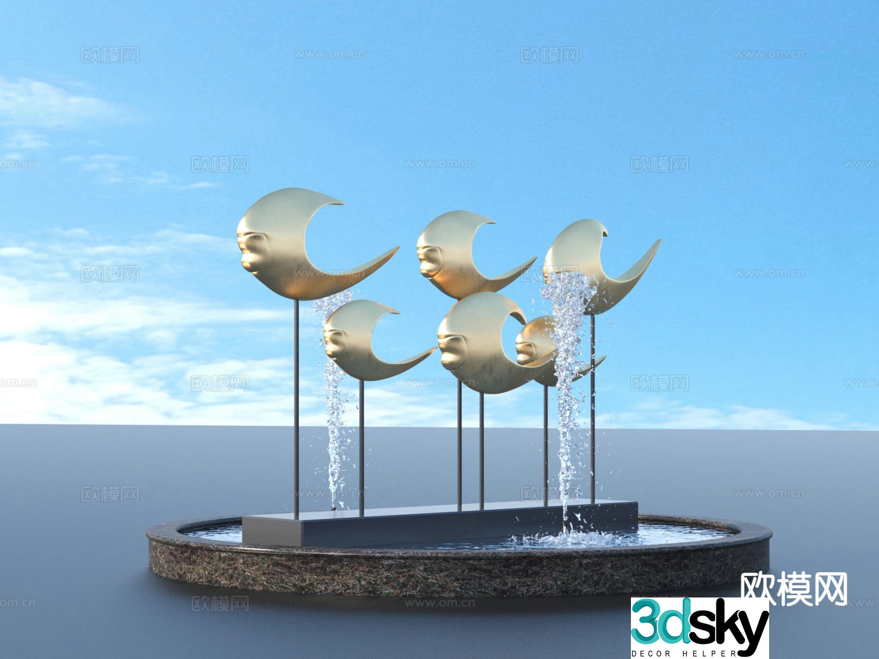 Urban sculpture landscape sculpture 3d model