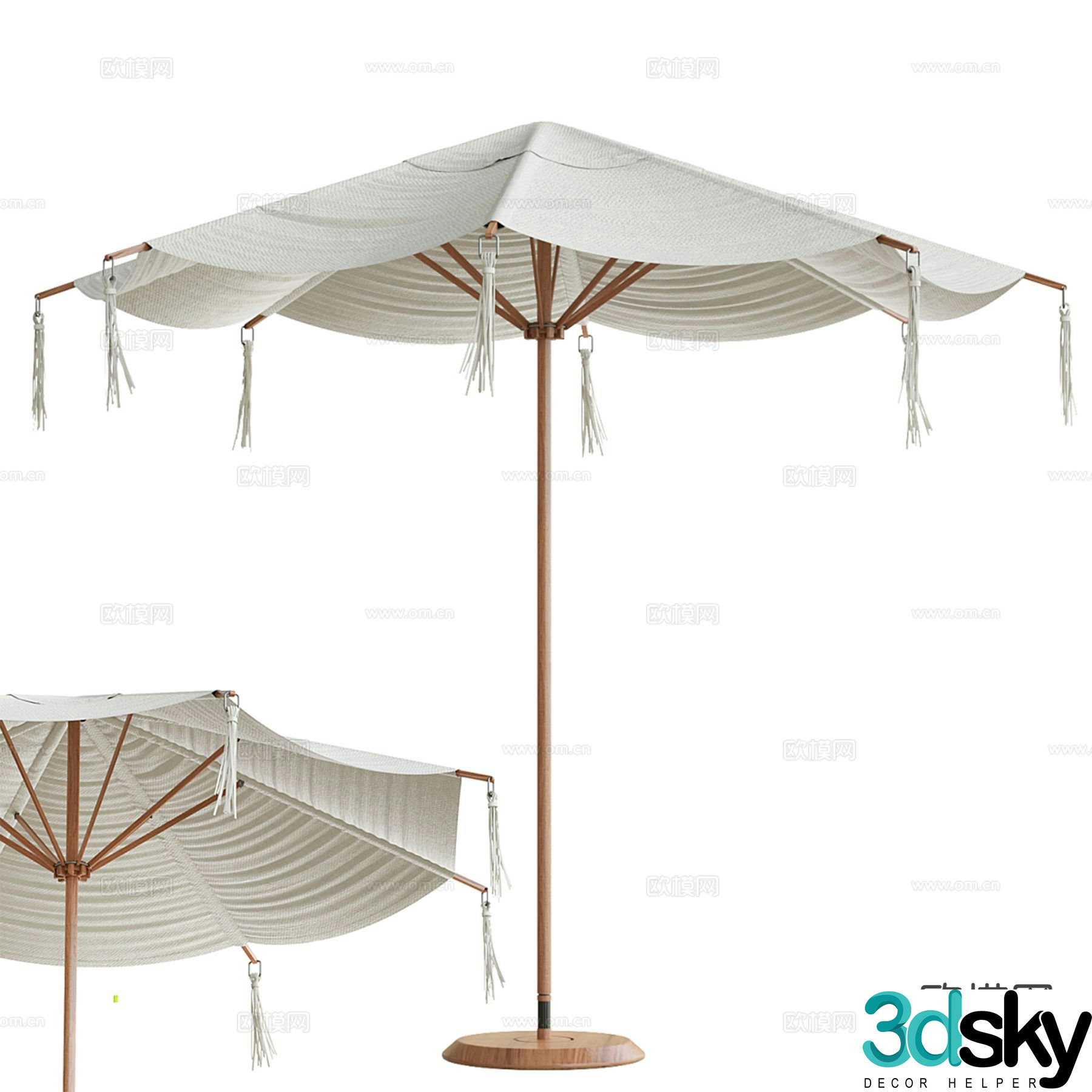 Modern outdoor folding umbrella beach umbrella parasol 3d model