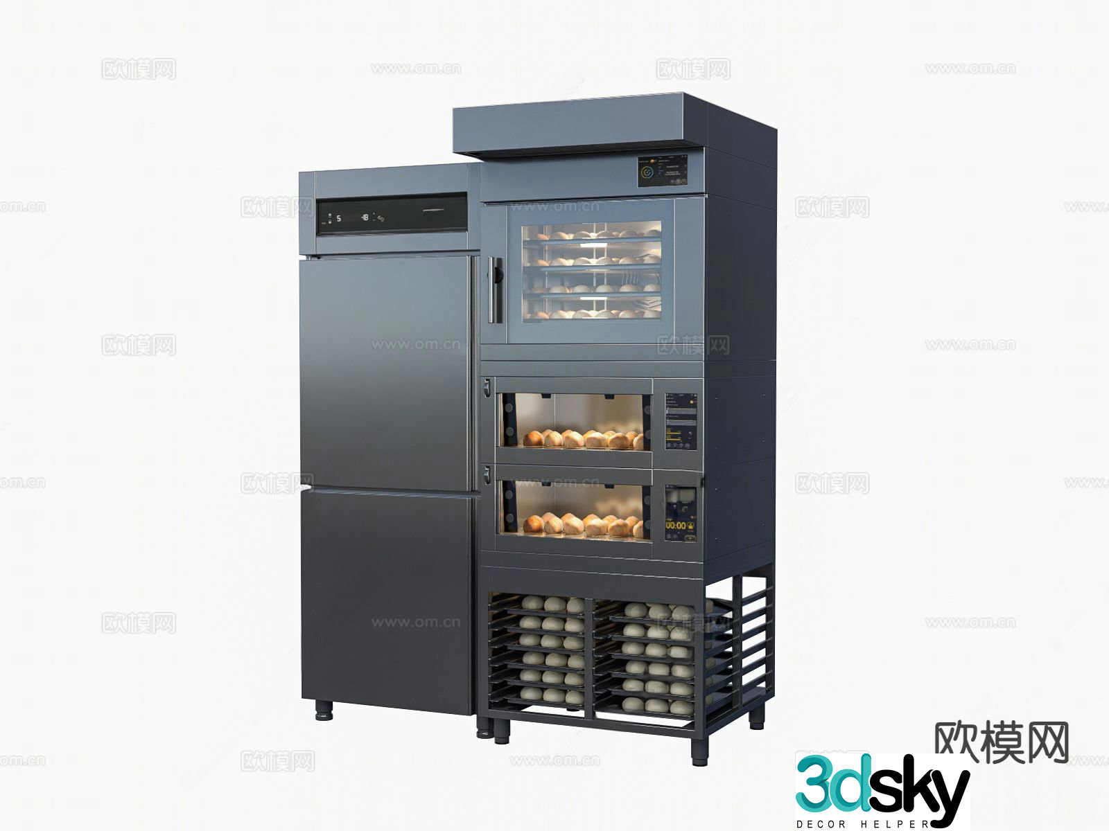 Kitchen appliances steam oven 3d model